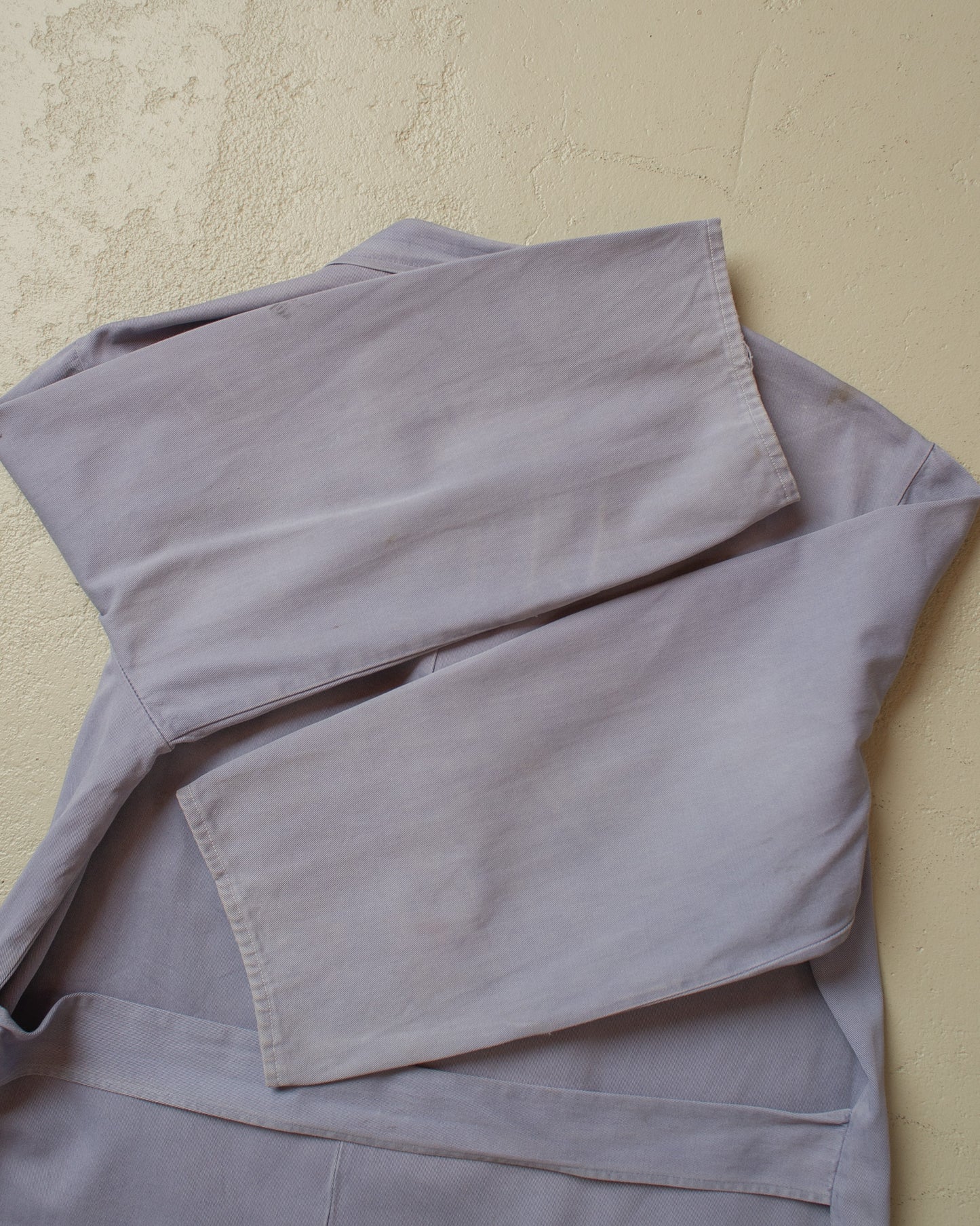 1960s/70s Faded Mercedes Benz Belted Work Coat blue - M/L