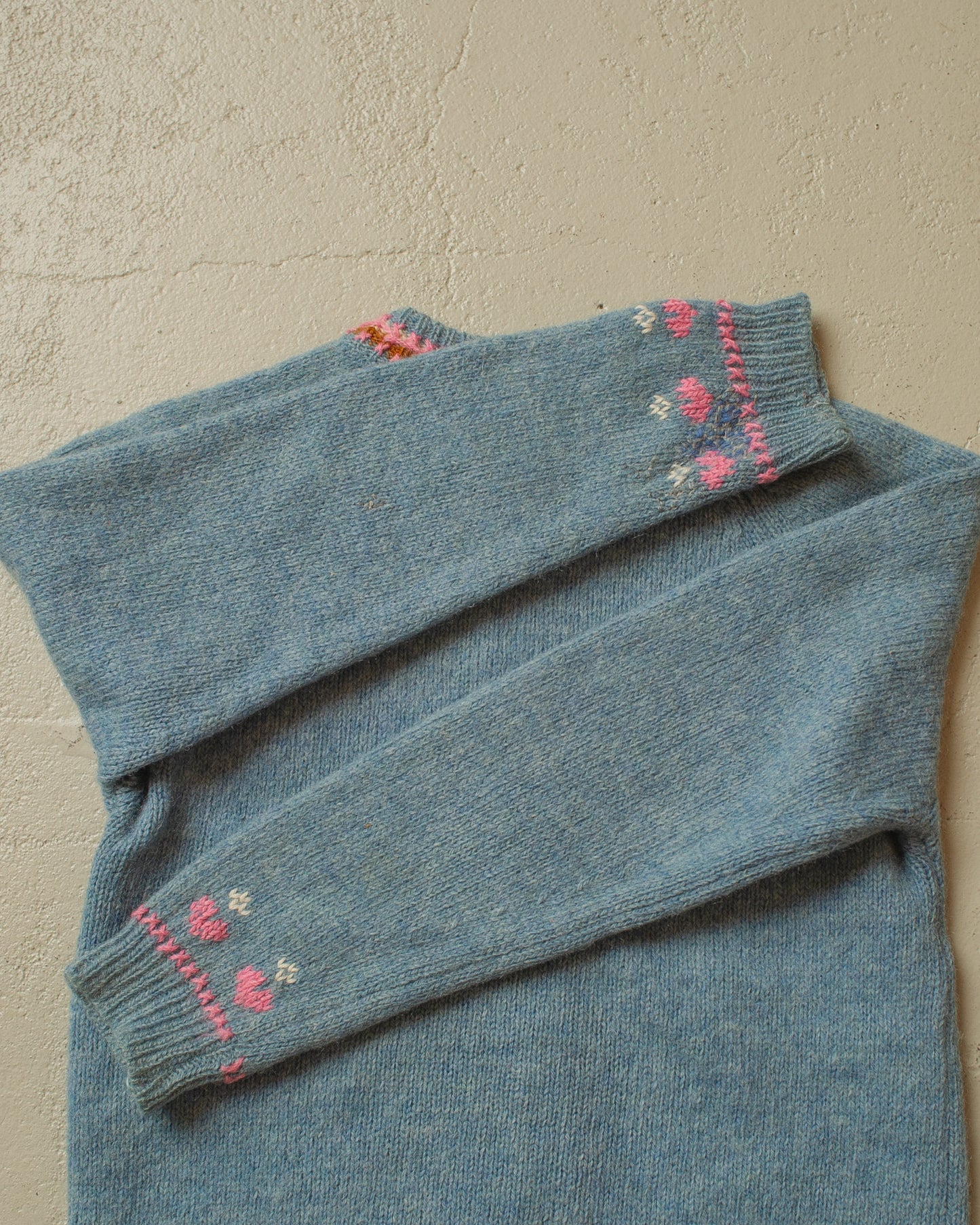 1970s Embroidered Knit Jacket blue - 128