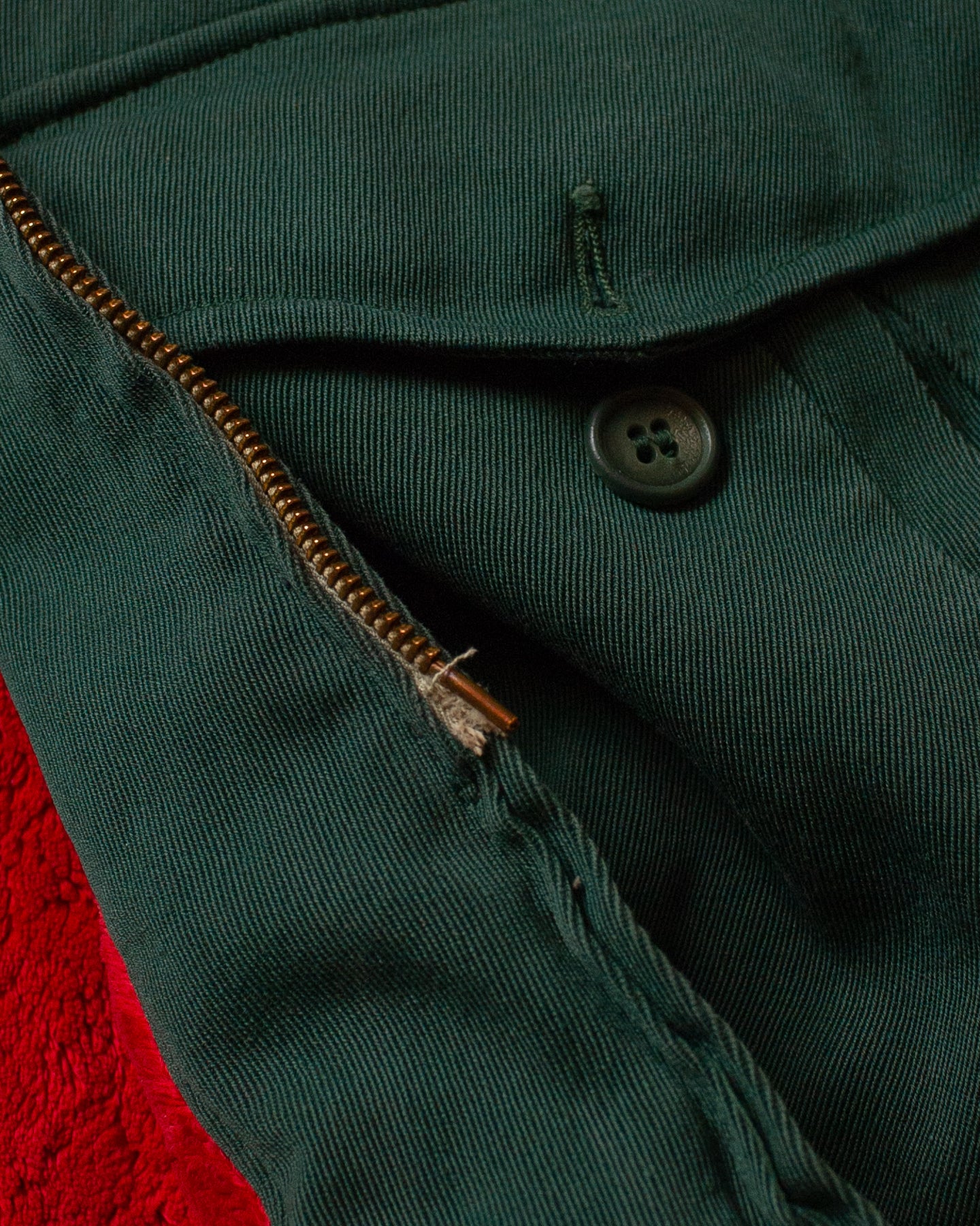 1950s Irwin Foster Sherpa lined Jacket green - M/L