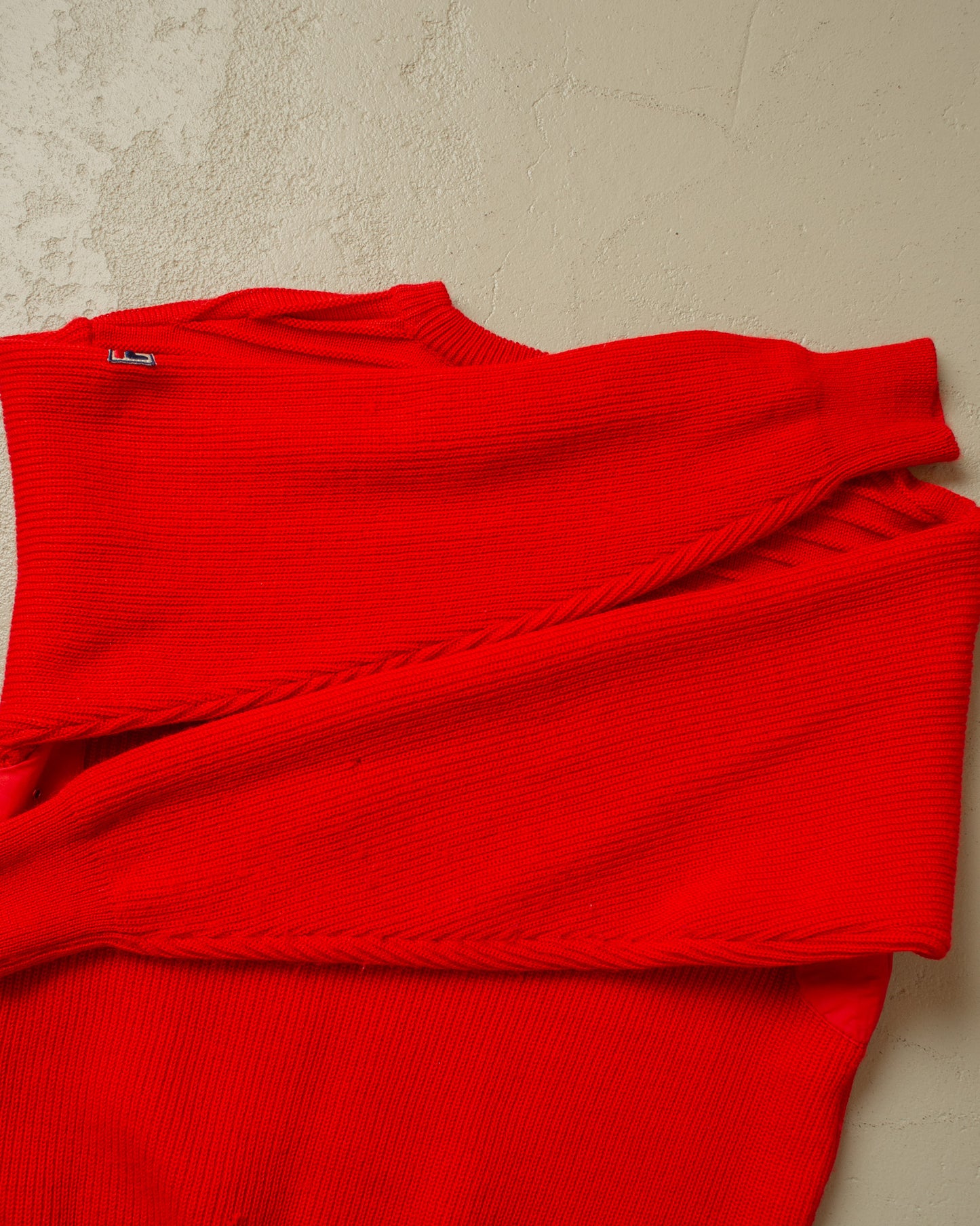 1980s Fila Textured Ski Knit Sweater red - M