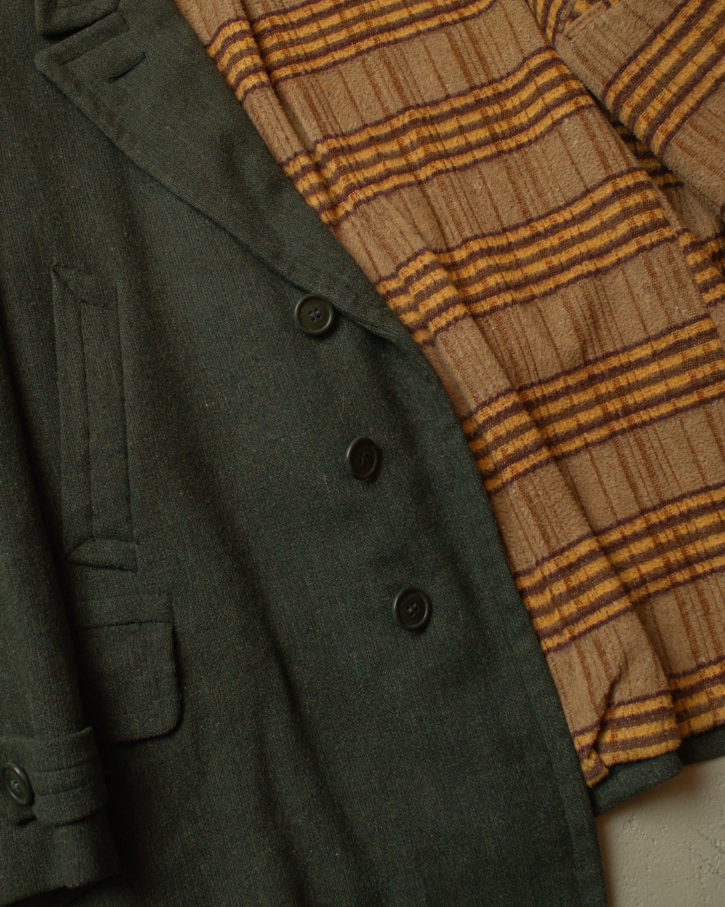 1930s German Belted Wool Short Coat green - XL