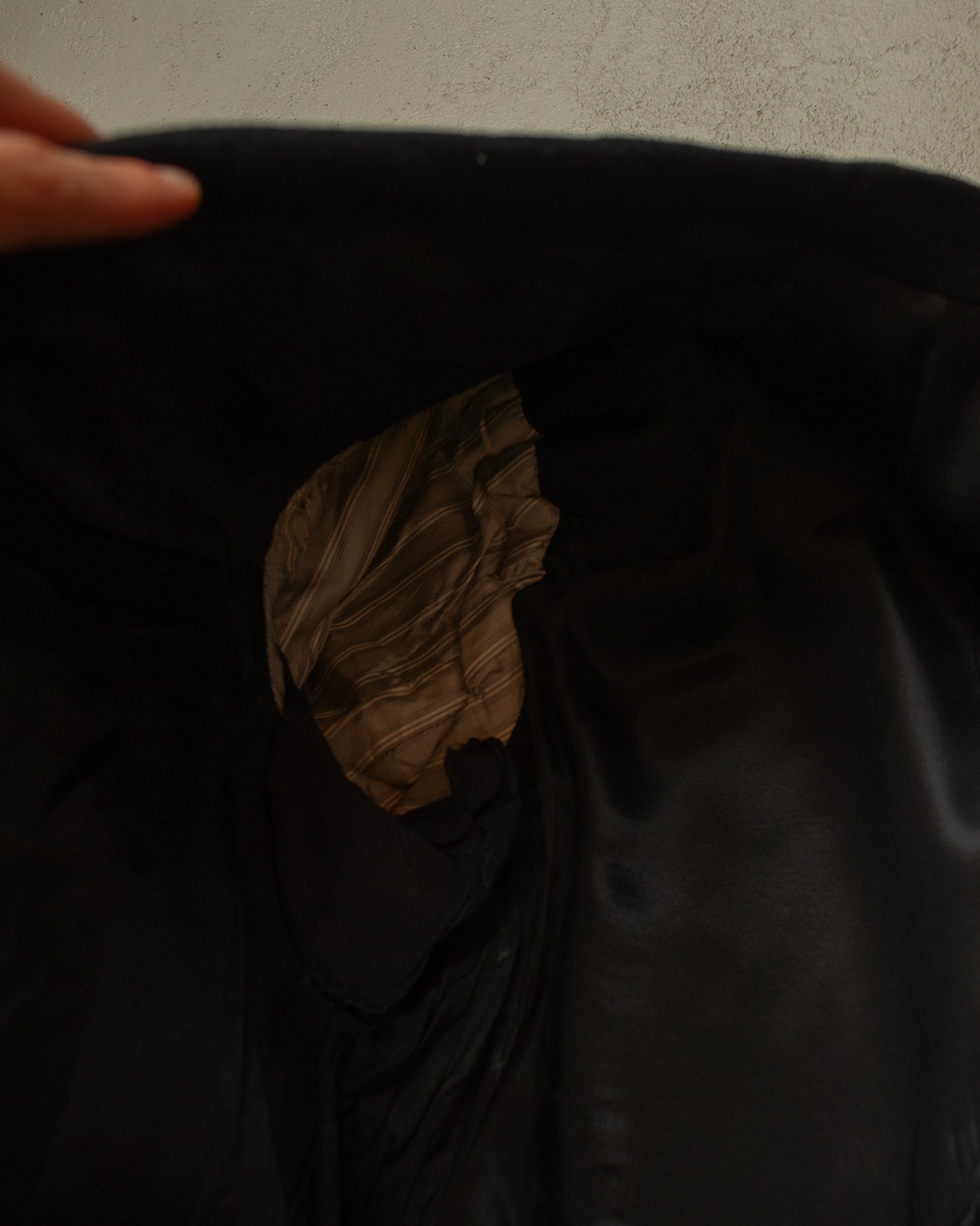 1930s German Double breasted Peak Lapel Suit Jacket black - M
