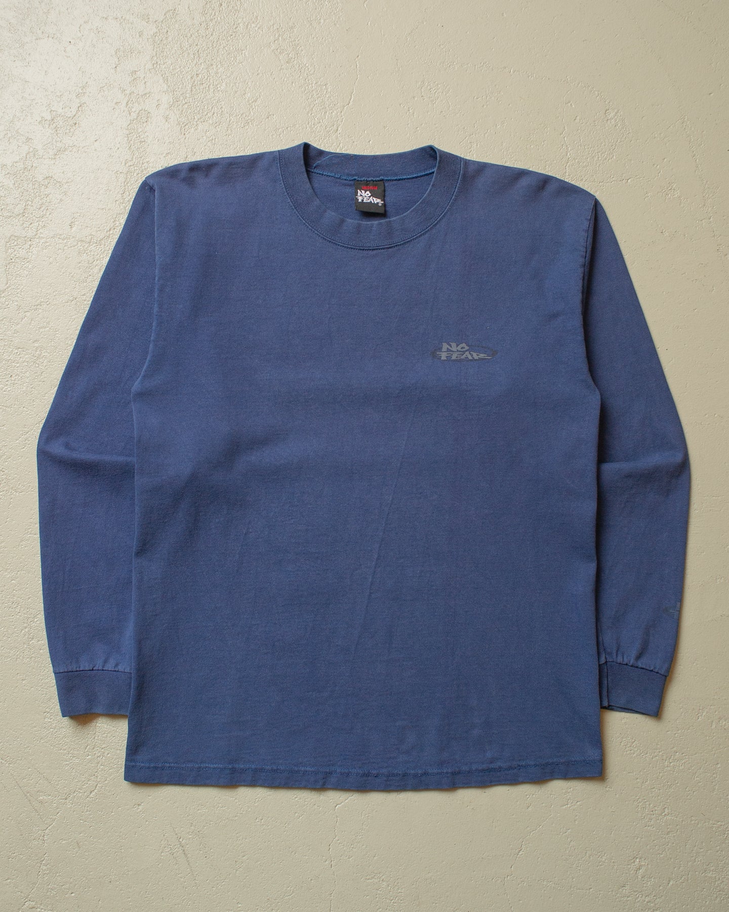 1990s No Fear Longsleeve faded navyblue - M