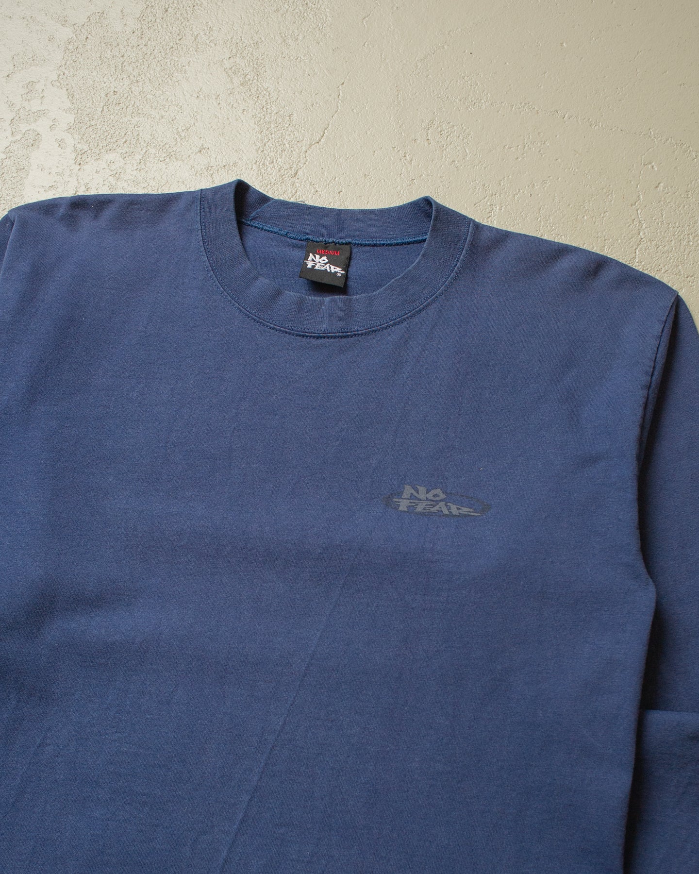 1990s No Fear Longsleeve faded navyblue - M