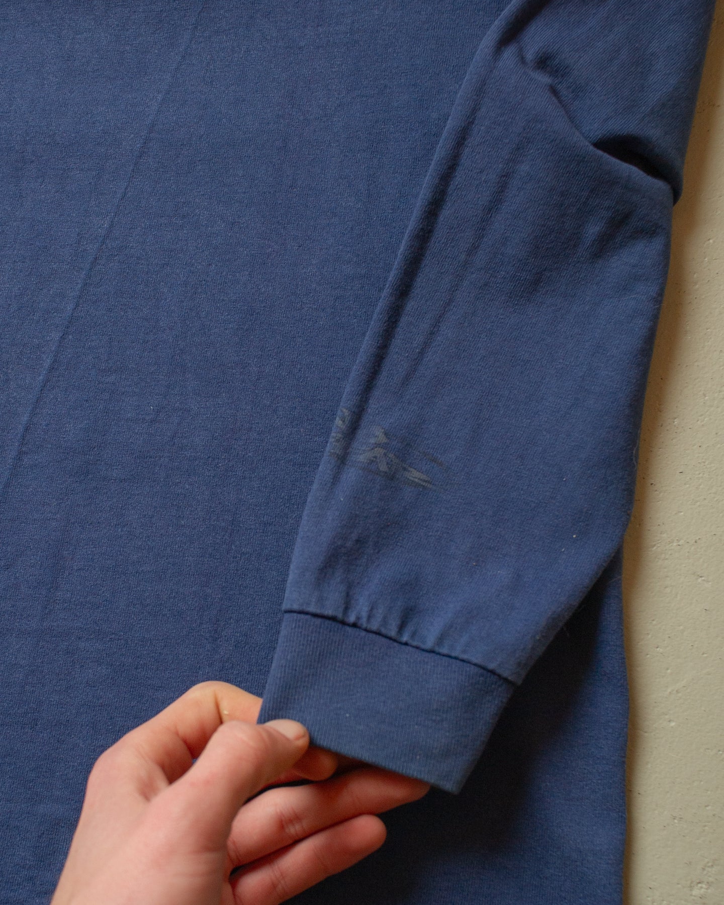 1990s No Fear Longsleeve faded navyblue - M