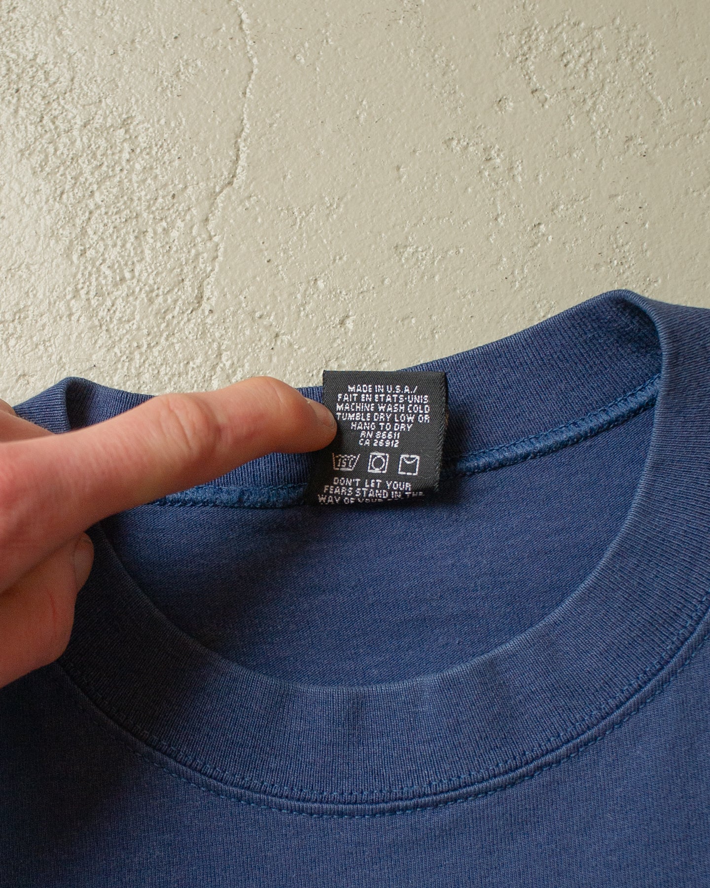 1990s No Fear Longsleeve faded navyblue - M