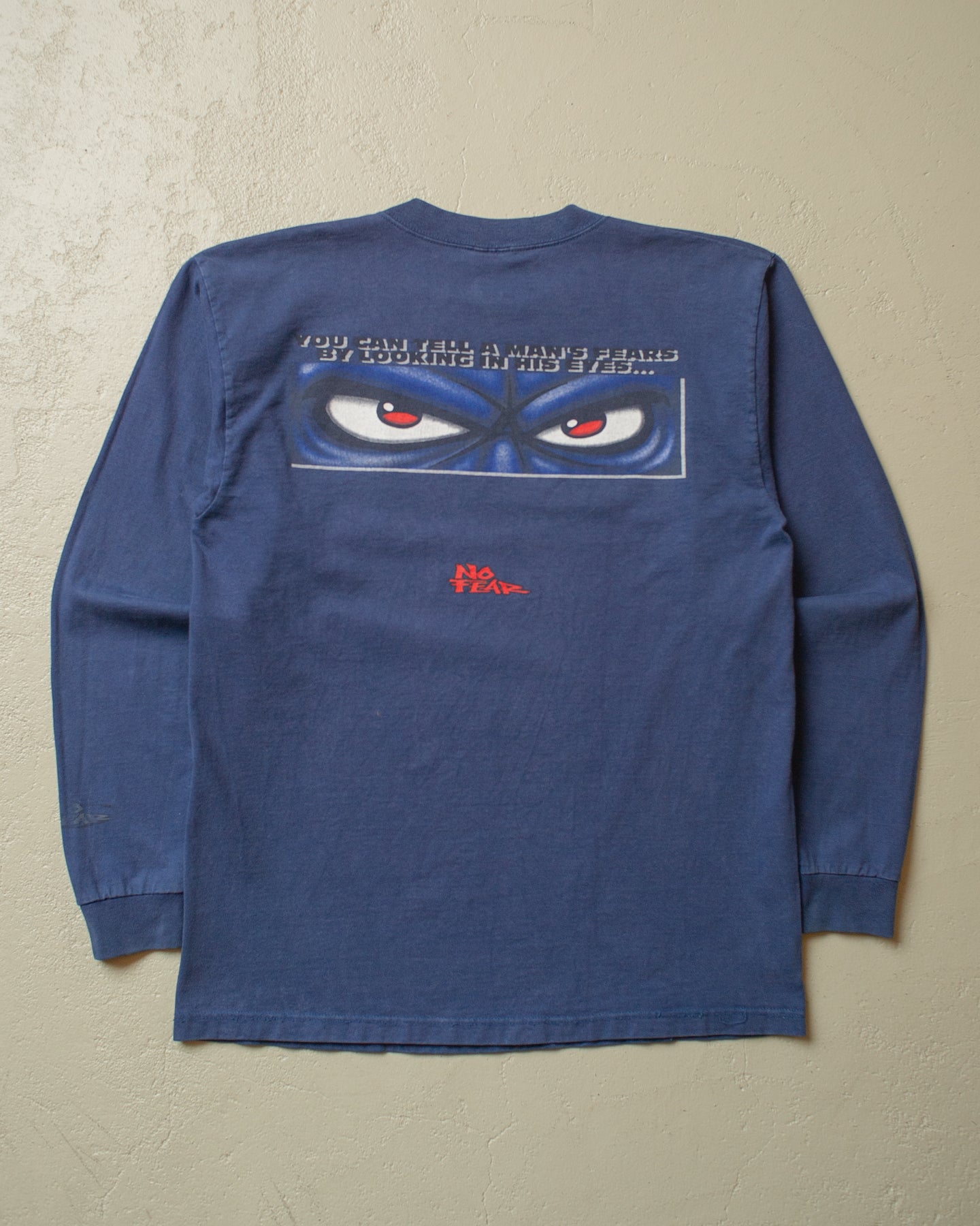 1990s No Fear Longsleeve faded navyblue - M