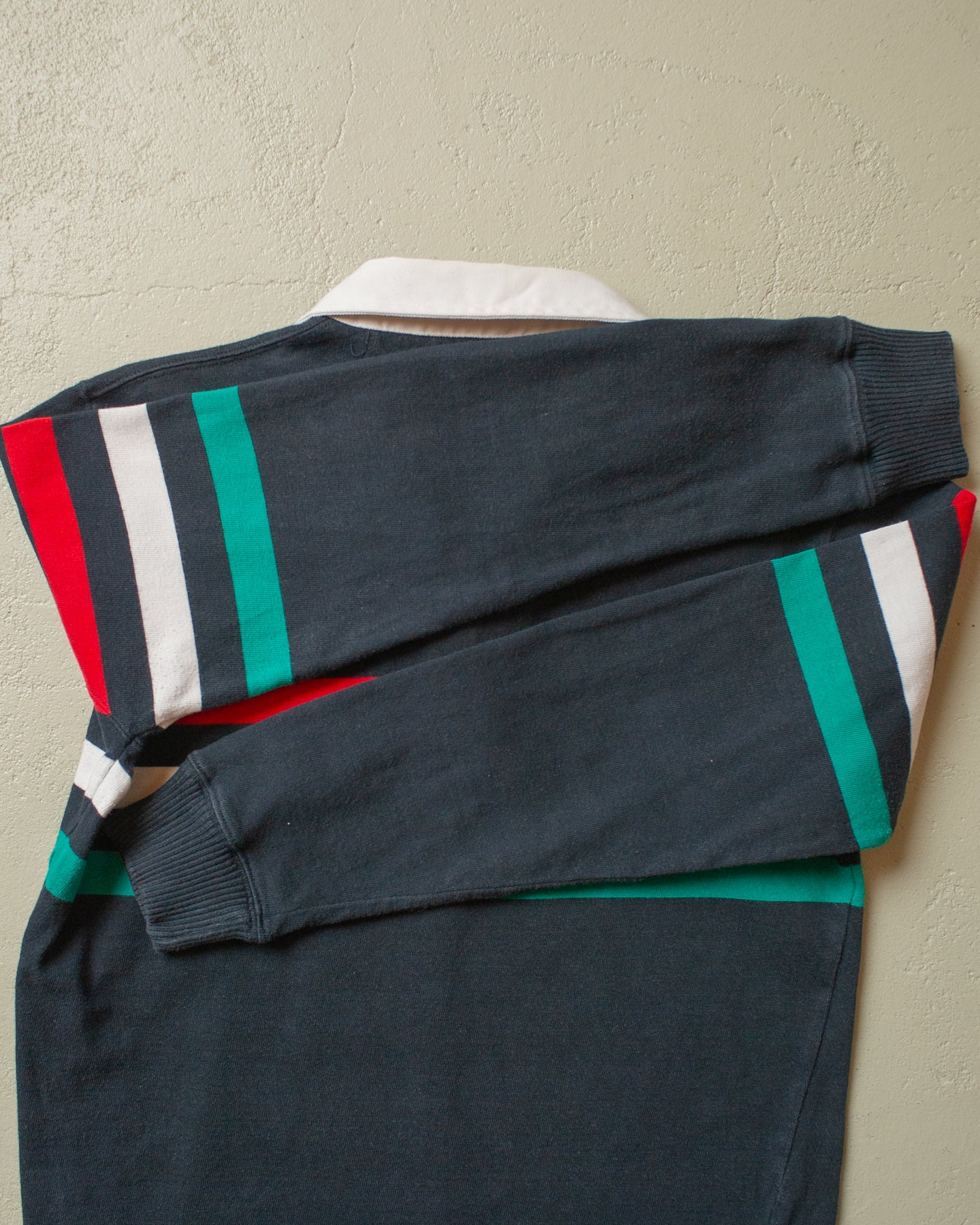 1980s St. Johns Bay striped Rugby Shirt navyblue - S/M