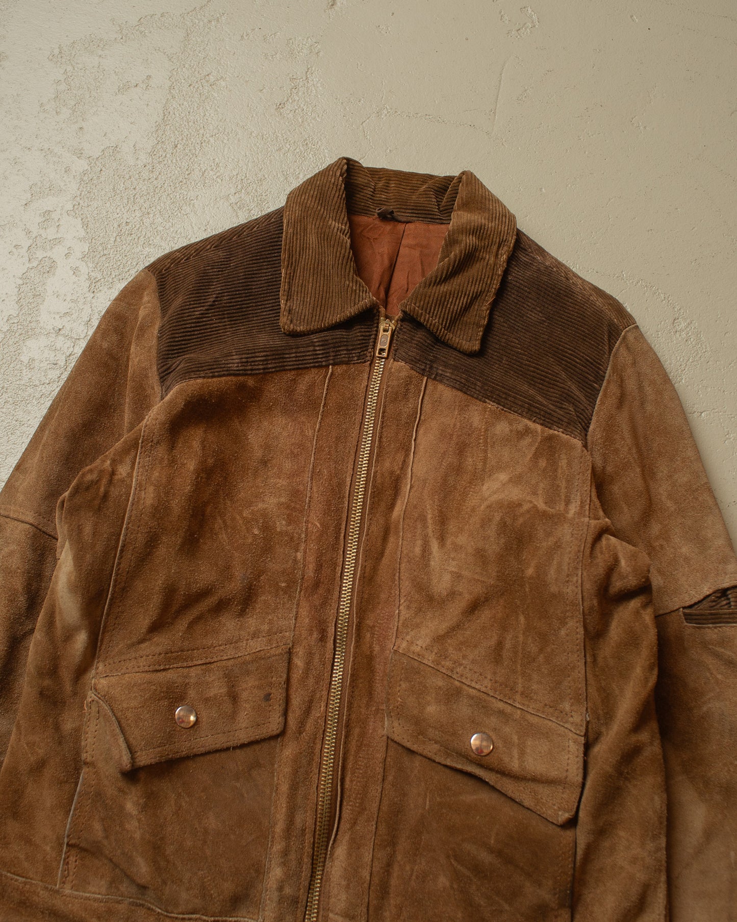 1970s German Suede Leather Jacket brown - S/M