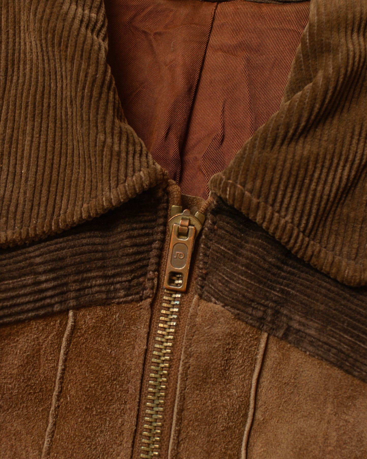 1970s German Suede Leather Jacket brown - S/M