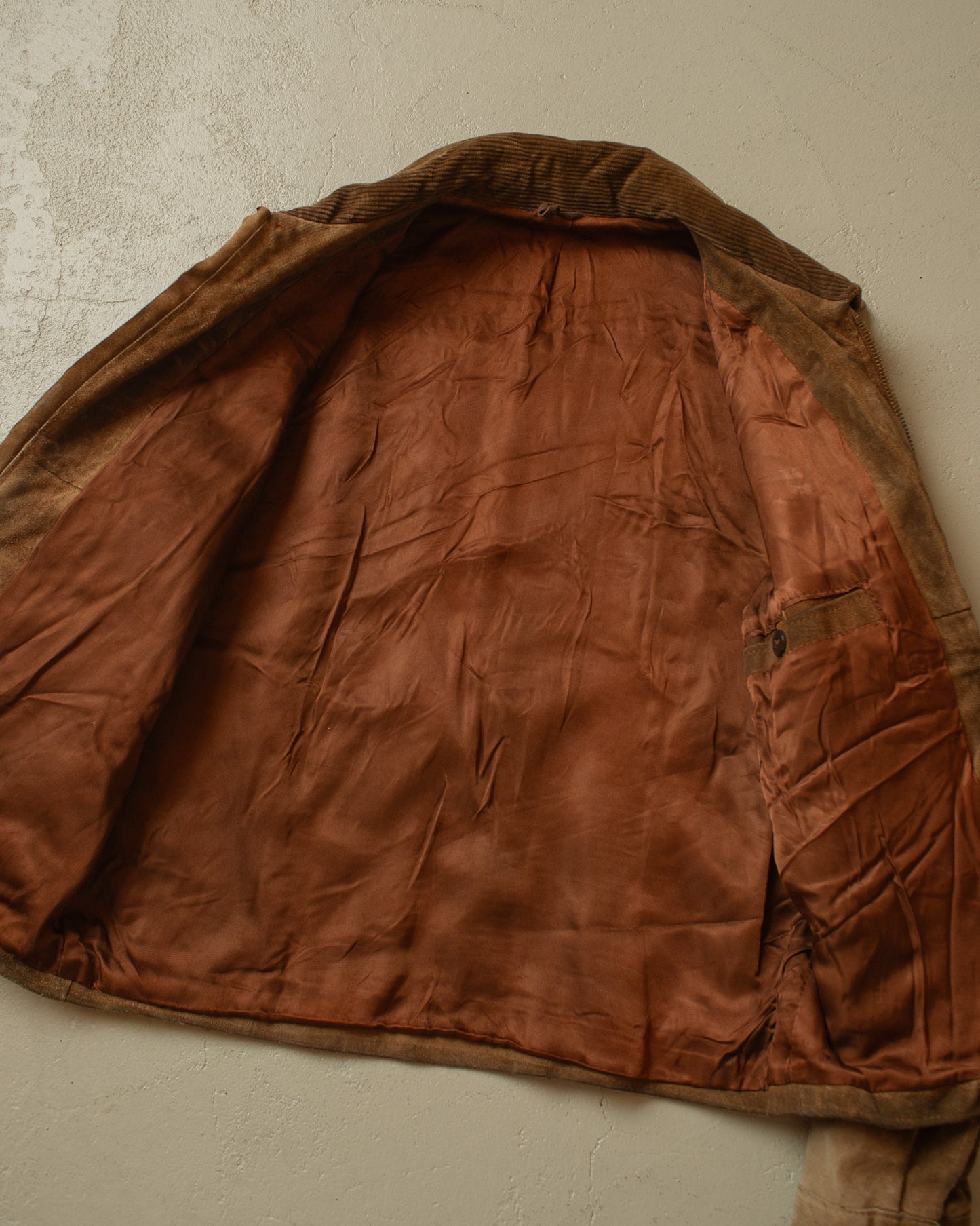 1970s German Suede Leather Jacket brown - S/M