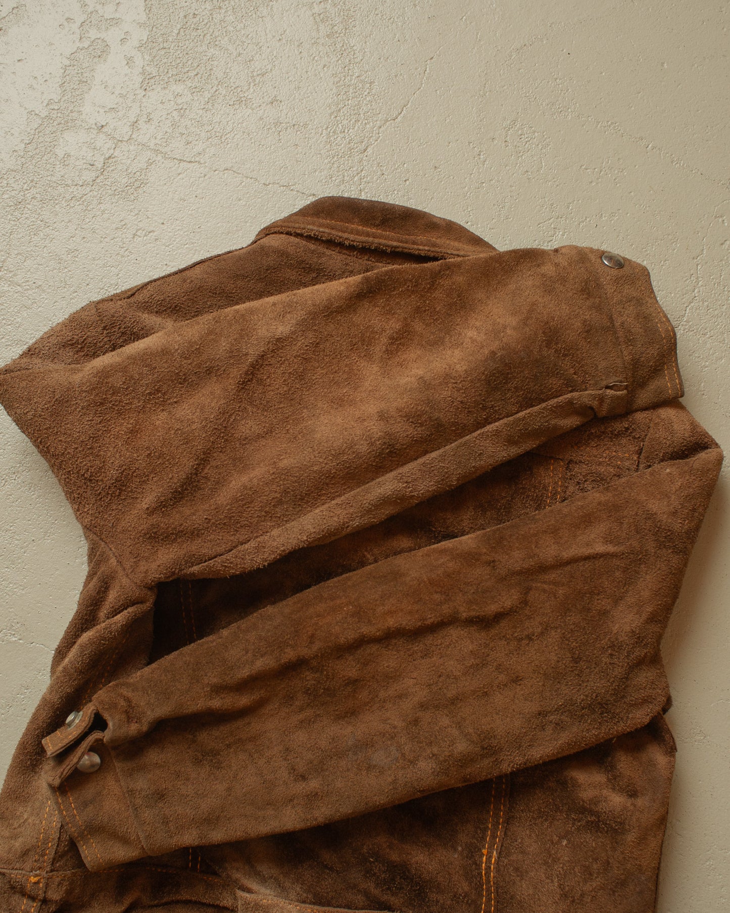 1960s Womens Le Girard Sherpa lined Suede Leather Jacket brown - XS/S