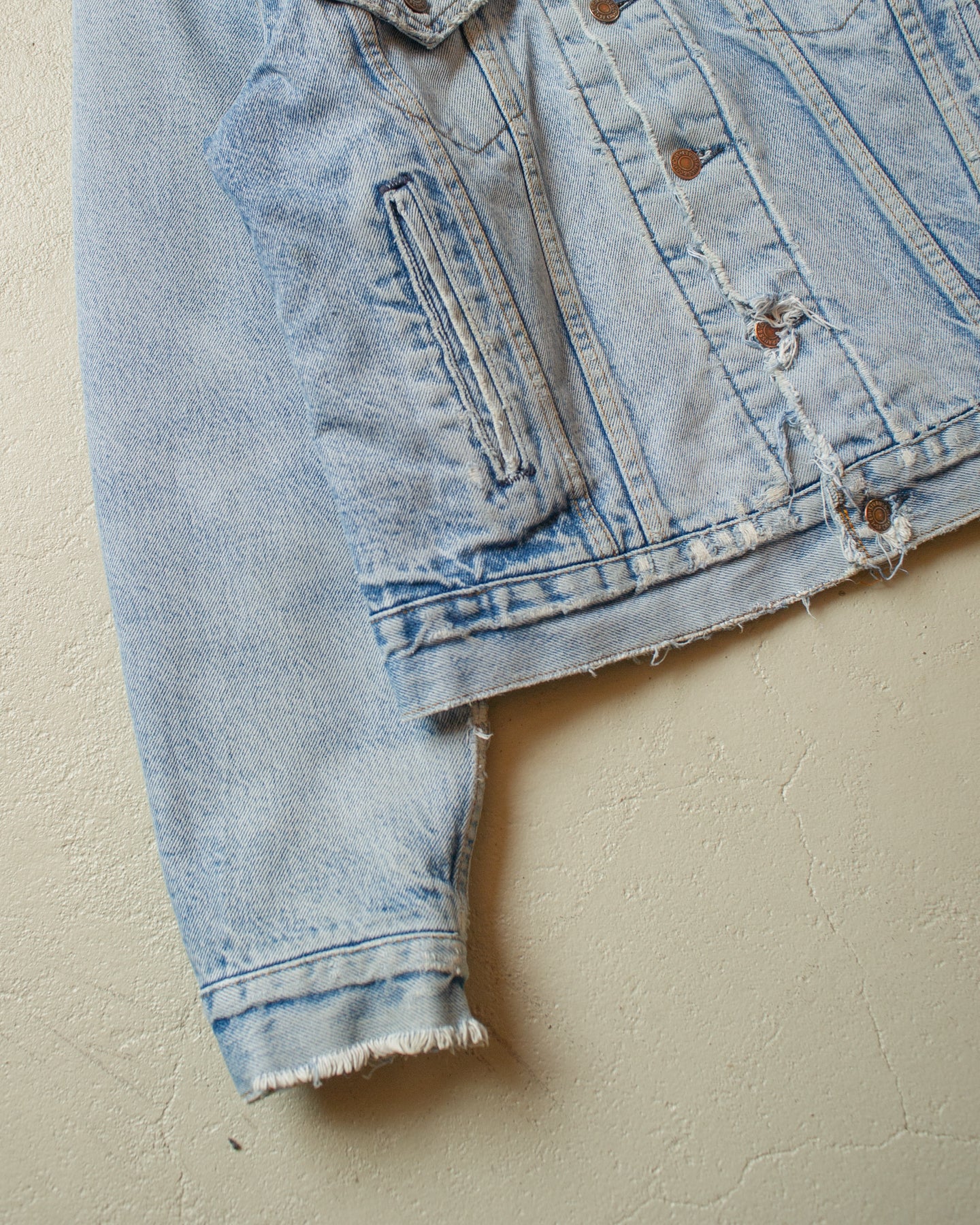 1980s distressed Levi´s blanket lined Type 3 Denim Jacket blue - M/L