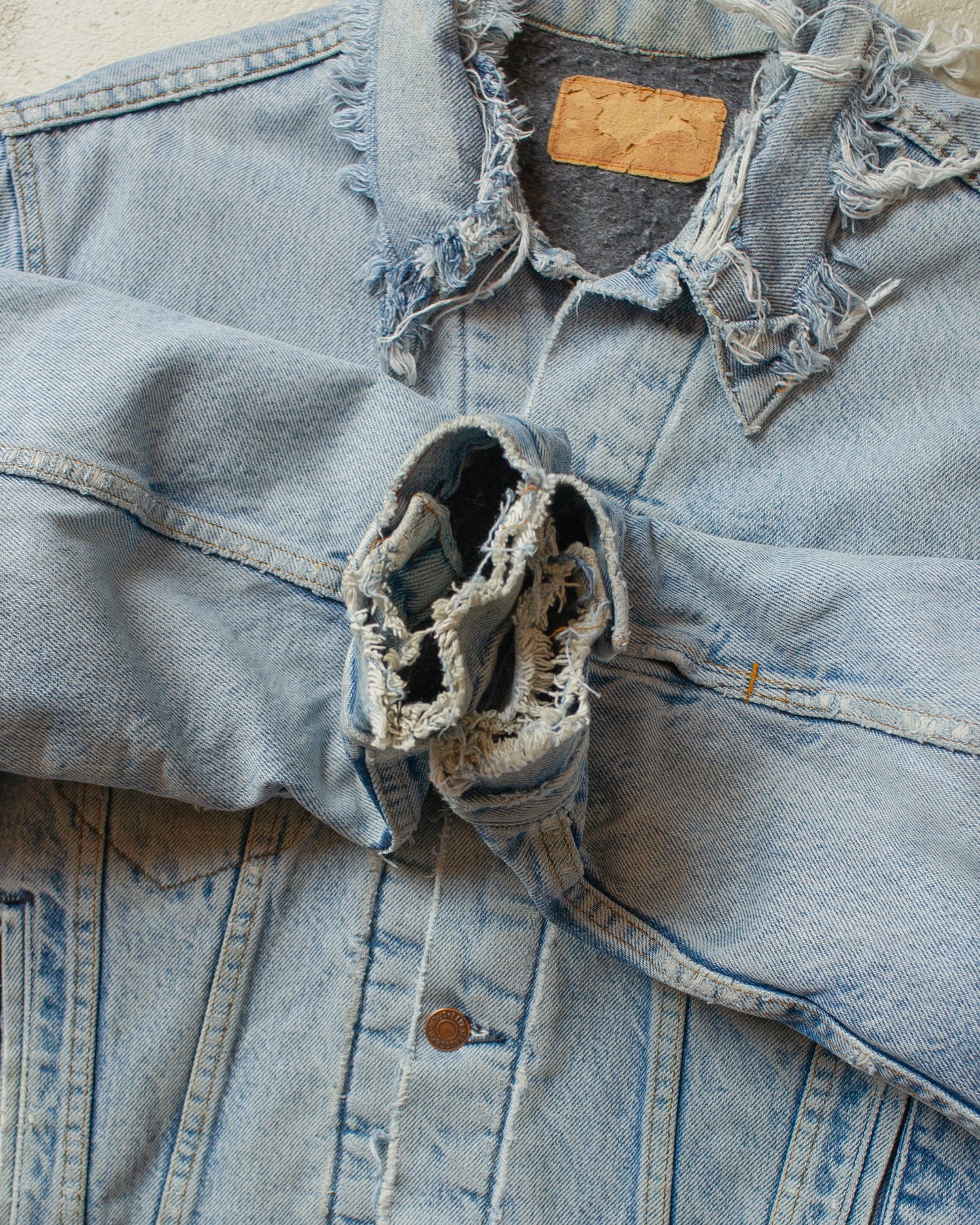 1980s distressed Levi´s blanket lined Type 3 Denim Jacket blue - M/L