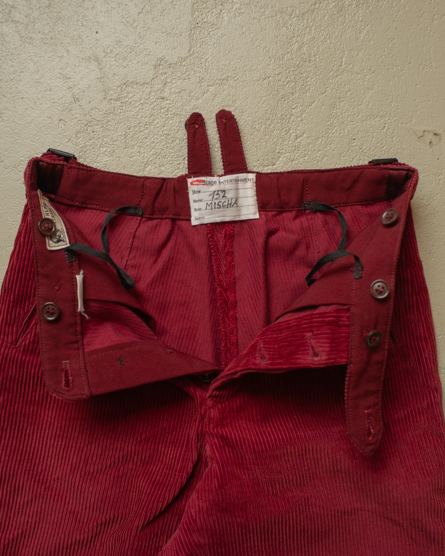 1930s/40s Reproduction Corduroy Shorts burgundy - W26,5