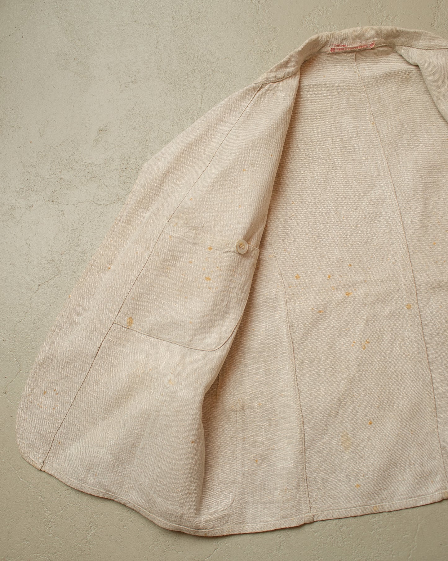 1920s German Peek & Cloppenburg Linen? Suit Jacket white - L