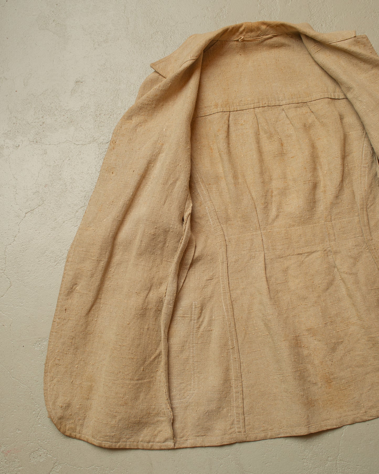 1920s German Womens Hemp Belted Sports Jacket beige - XS/S