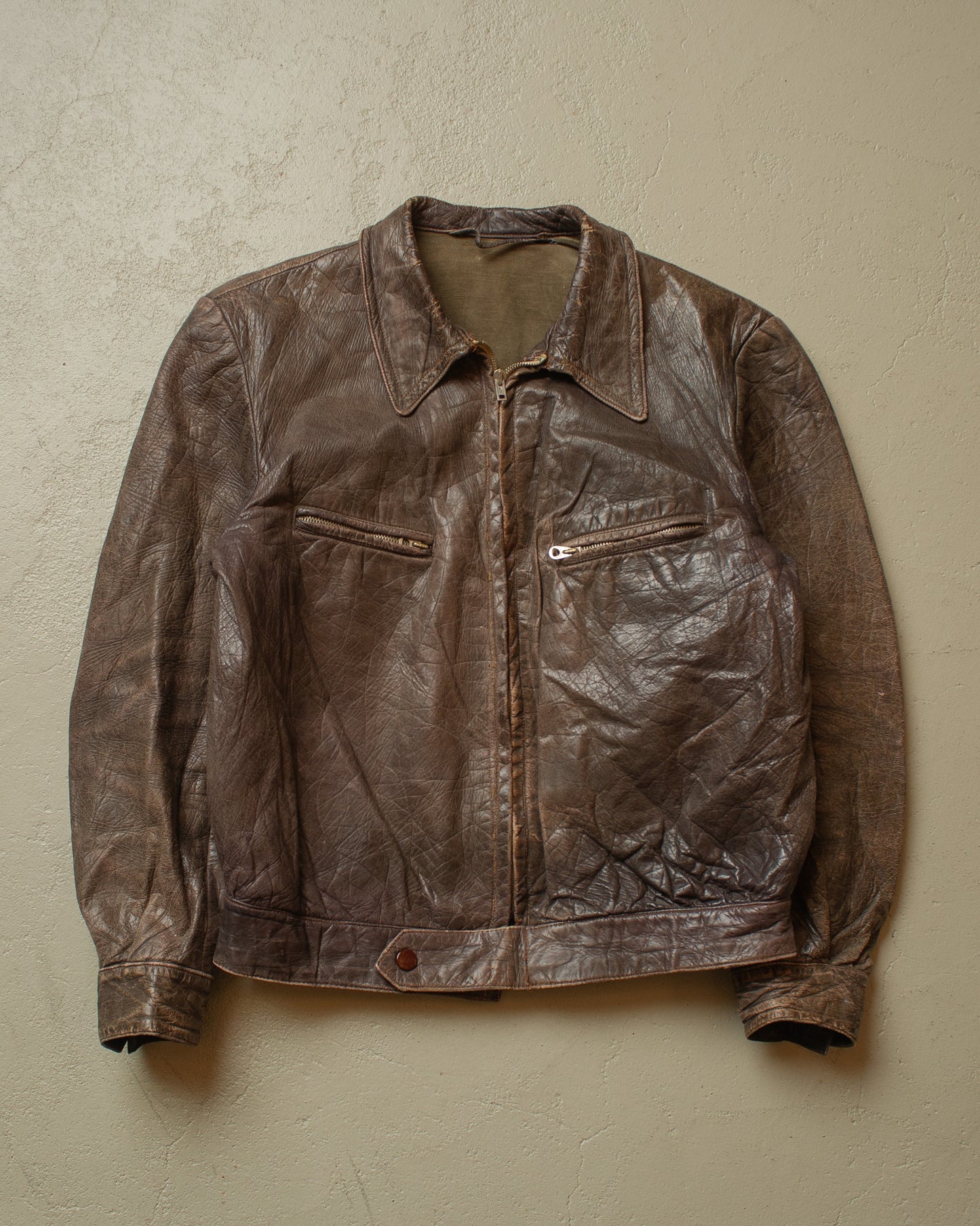 1940s German Leather Jacket brown - S