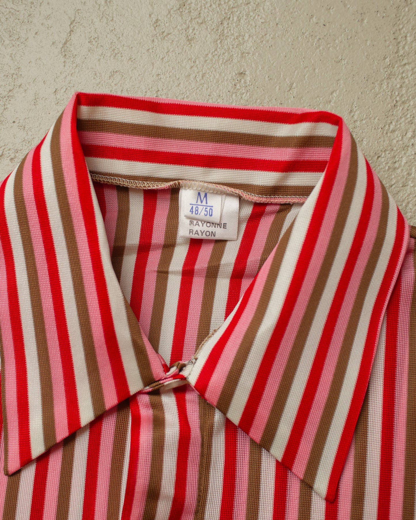 1970s striped Rayon Polo Shirt multi - M/L