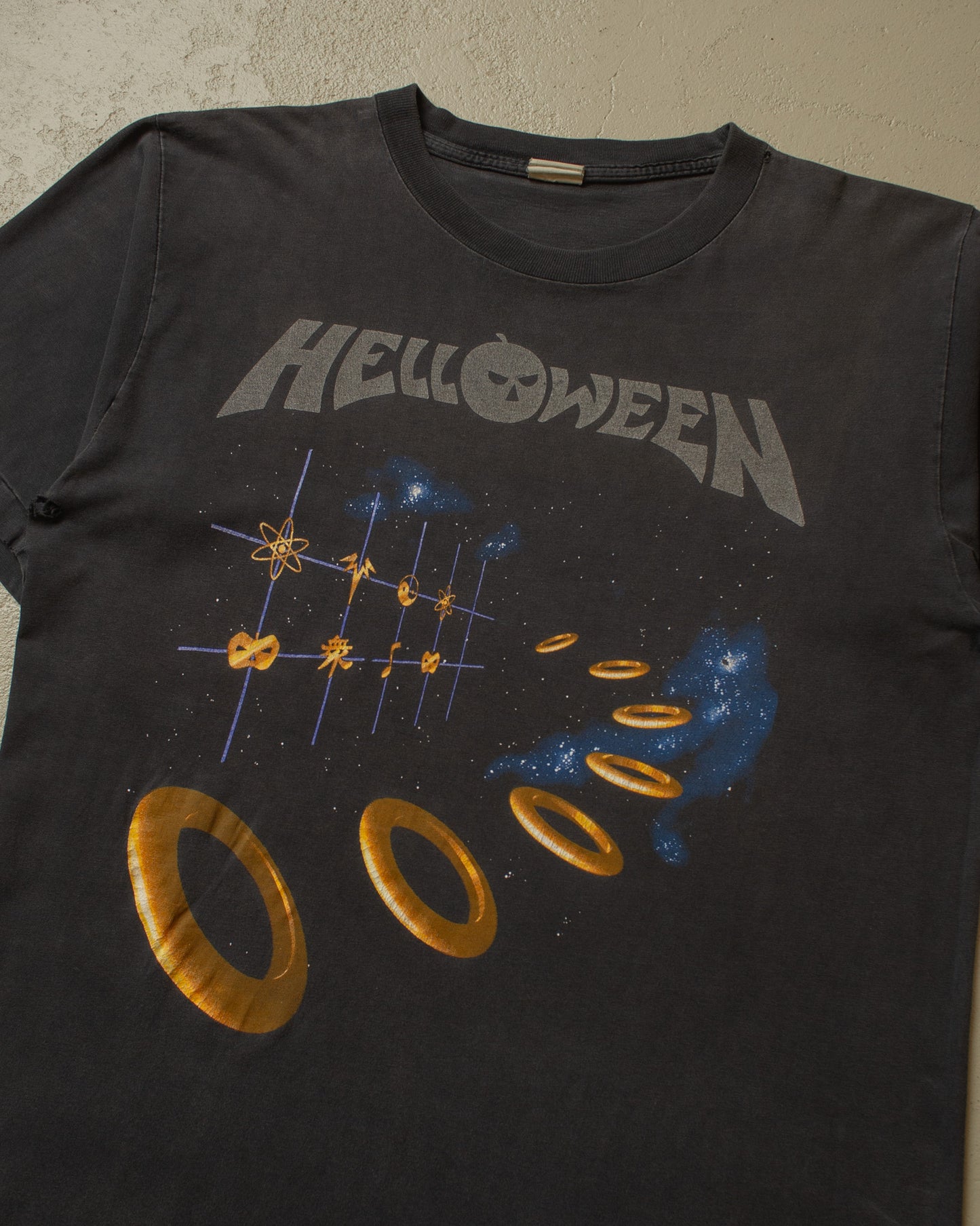 1994/95 distressed Helloween Tour T-shirt black - L/XL