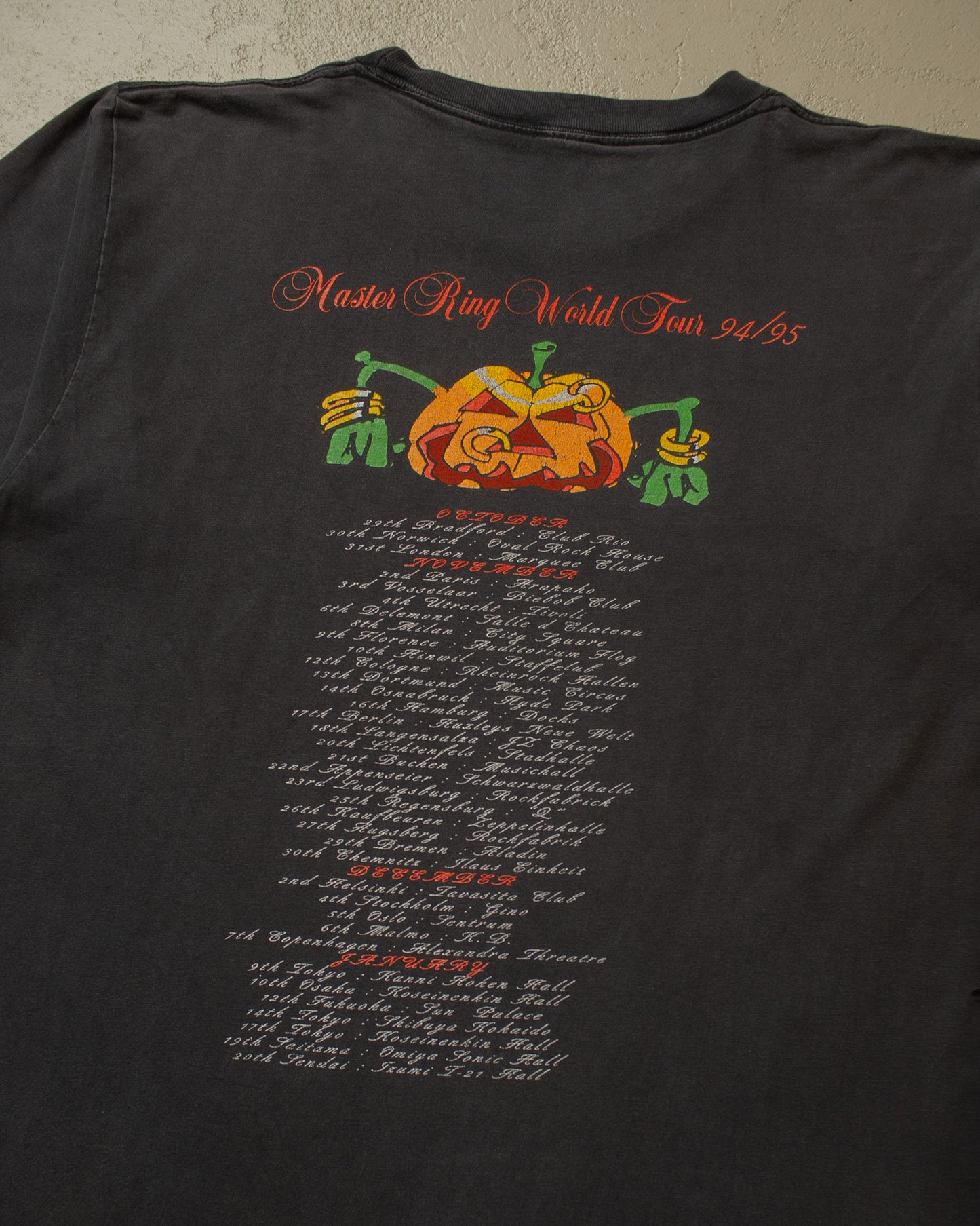 1994/95 distressed Helloween Tour T-shirt black - L/XL