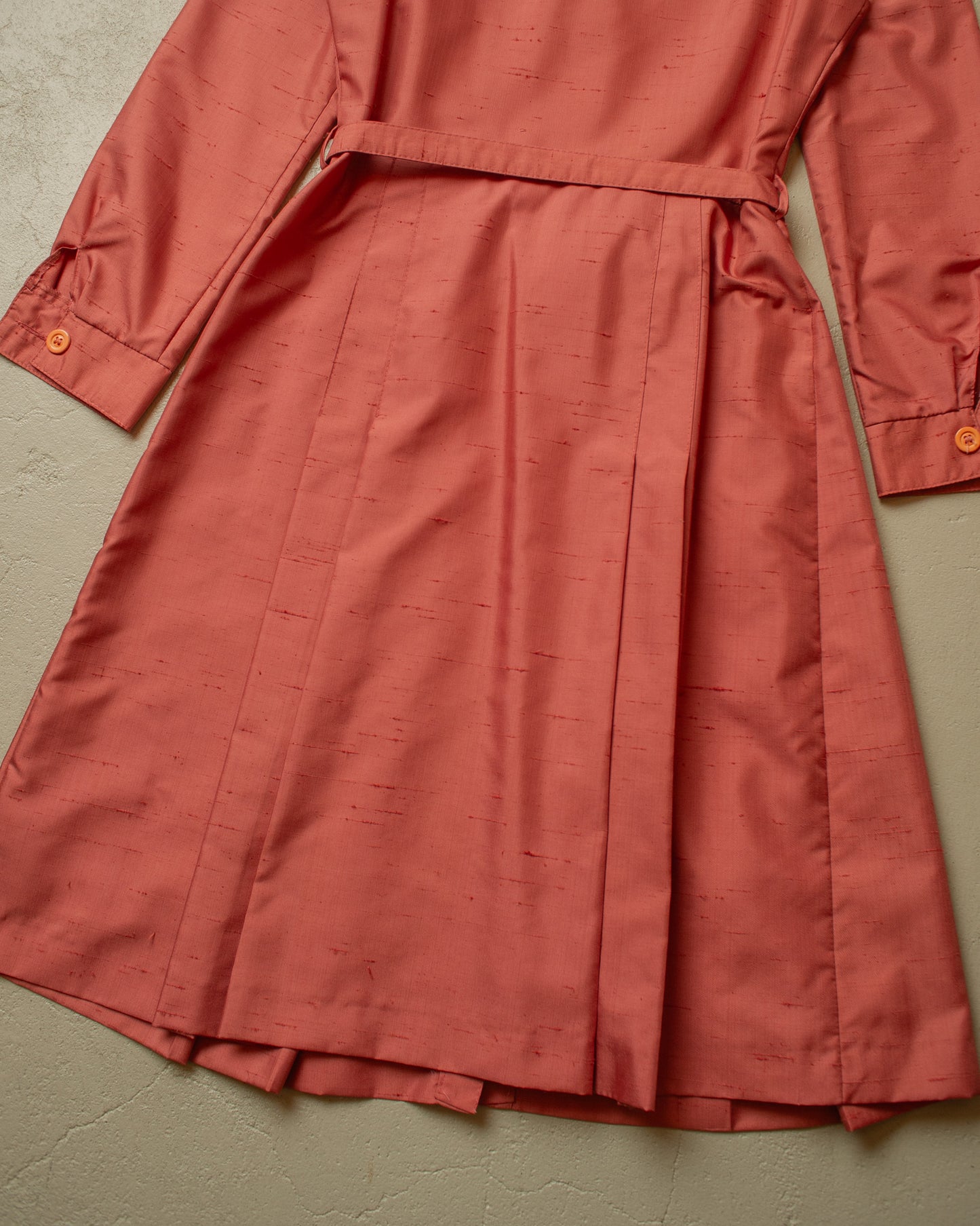 1970s Womens Betty Barclay Safari Dress coral red - S/M