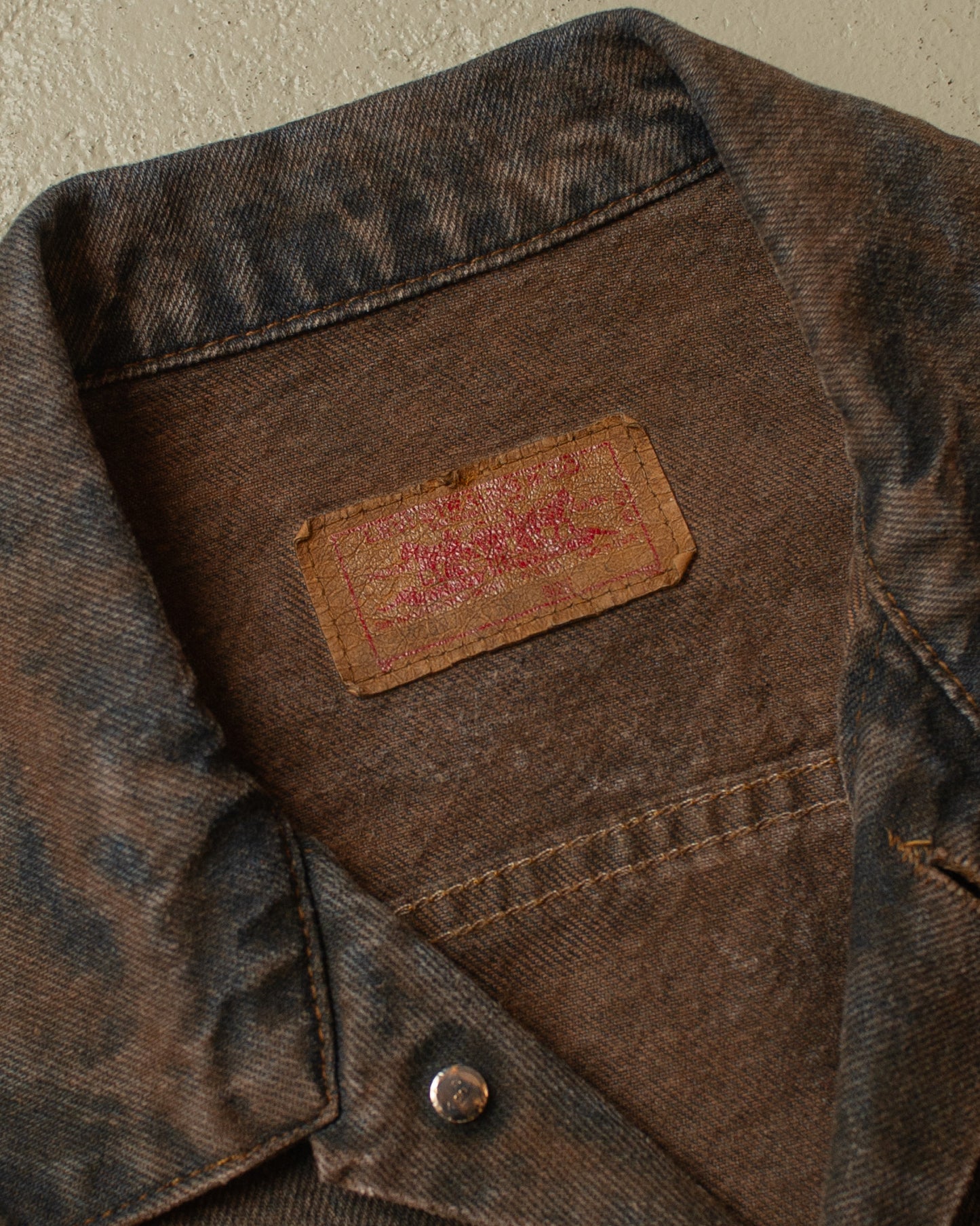 1980s crazy Faded Levi´s Type 3 Denim Jacket black - L/XL
