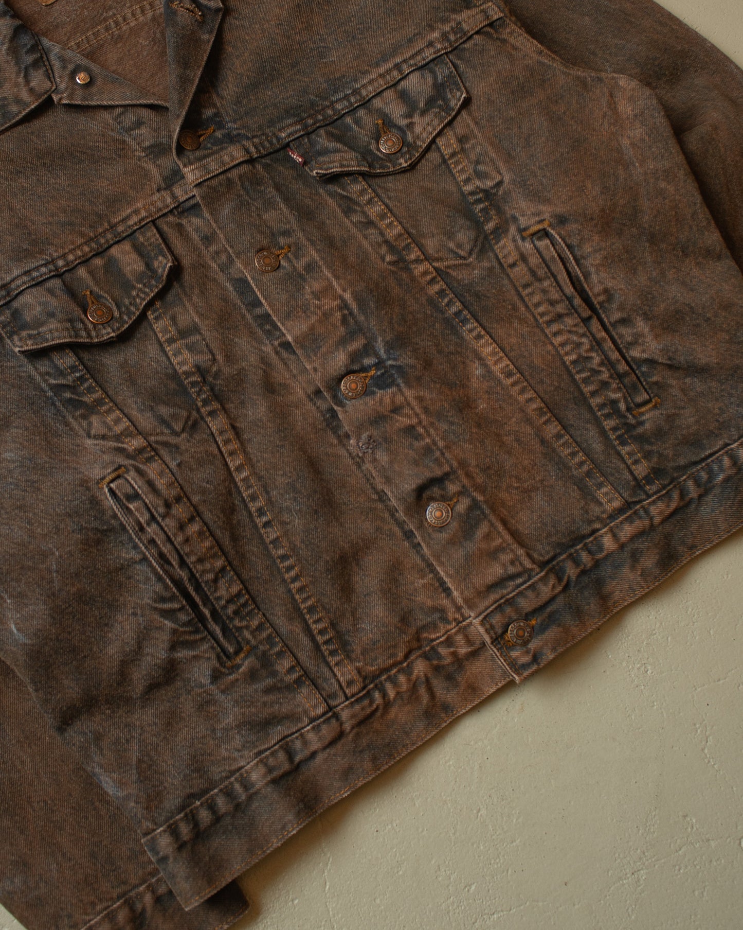 1980s crazy Faded Levi´s Type 3 Denim Jacket black - L/XL