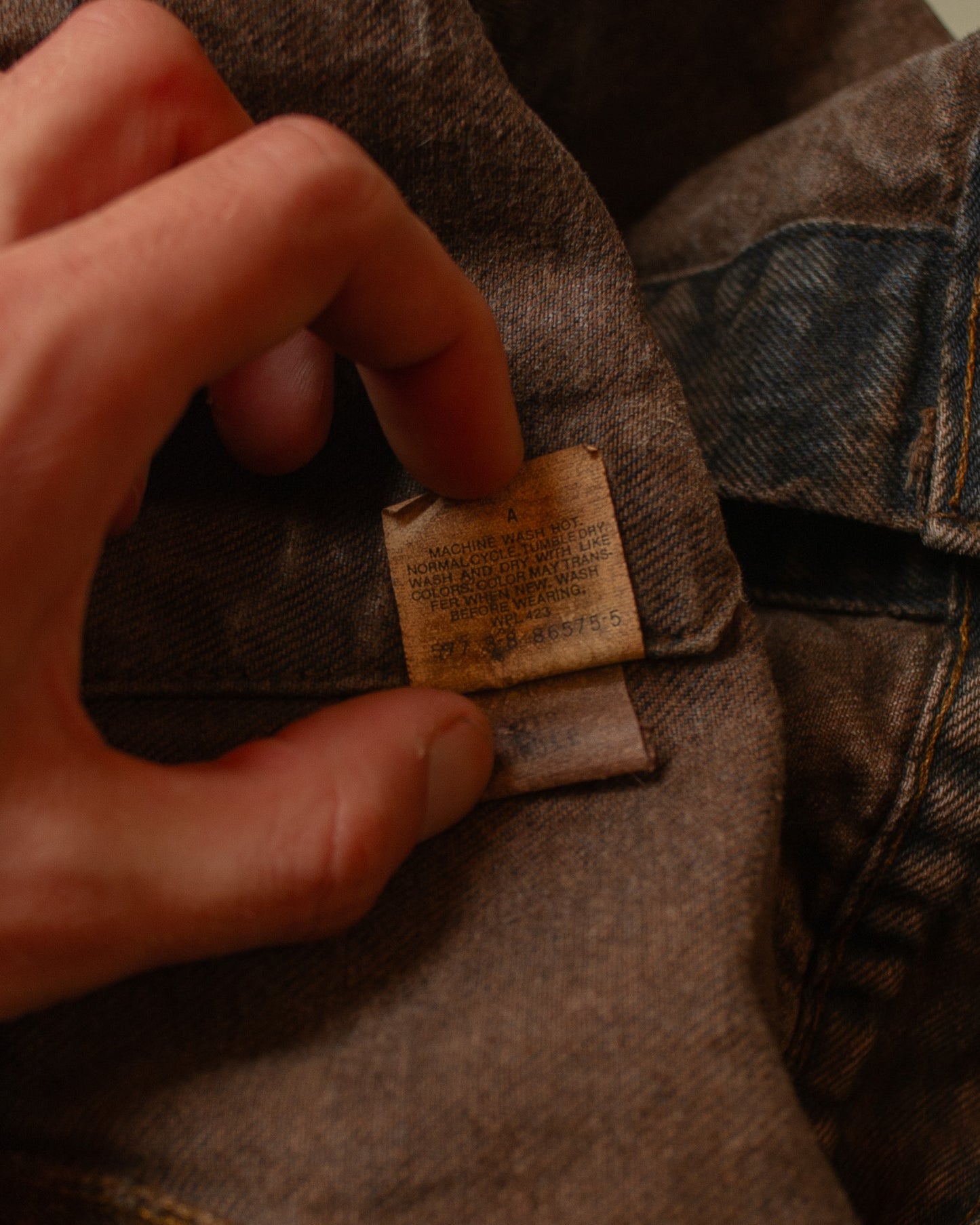 1980s crazy Faded Levi´s Type 3 Denim Jacket black - L/XL