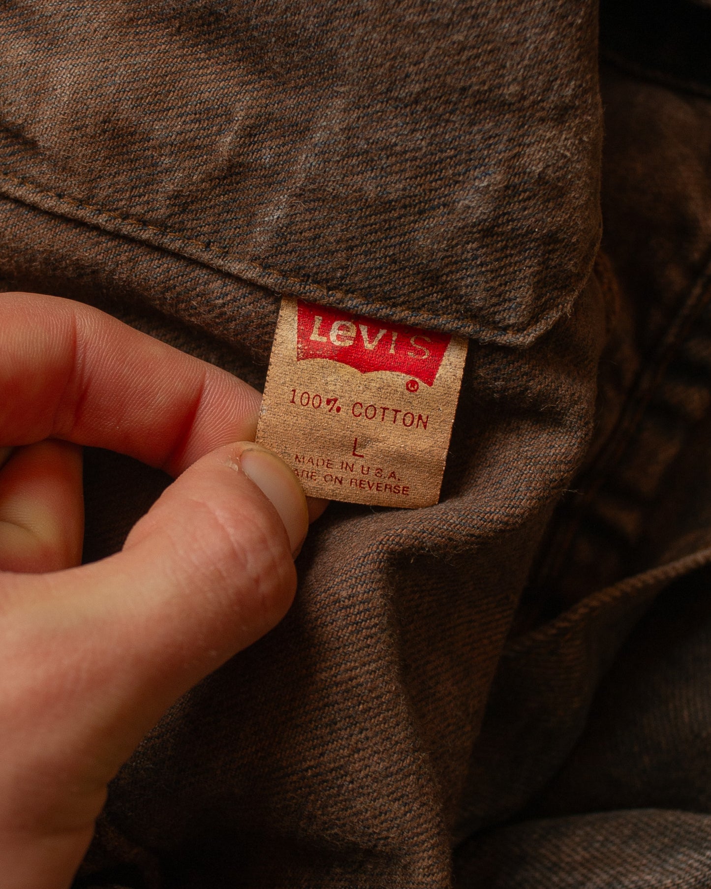 1980s crazy Faded Levi´s Type 3 Denim Jacket black - L/XL