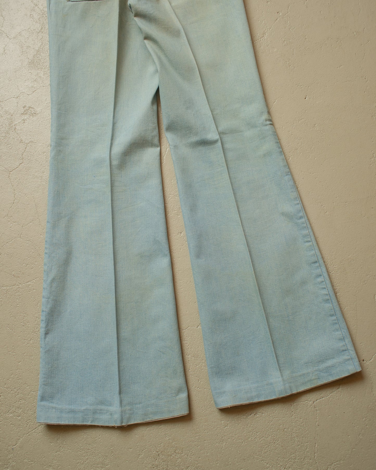 1970s Faded Mustang Flared Denim Pants blue - W28 L32