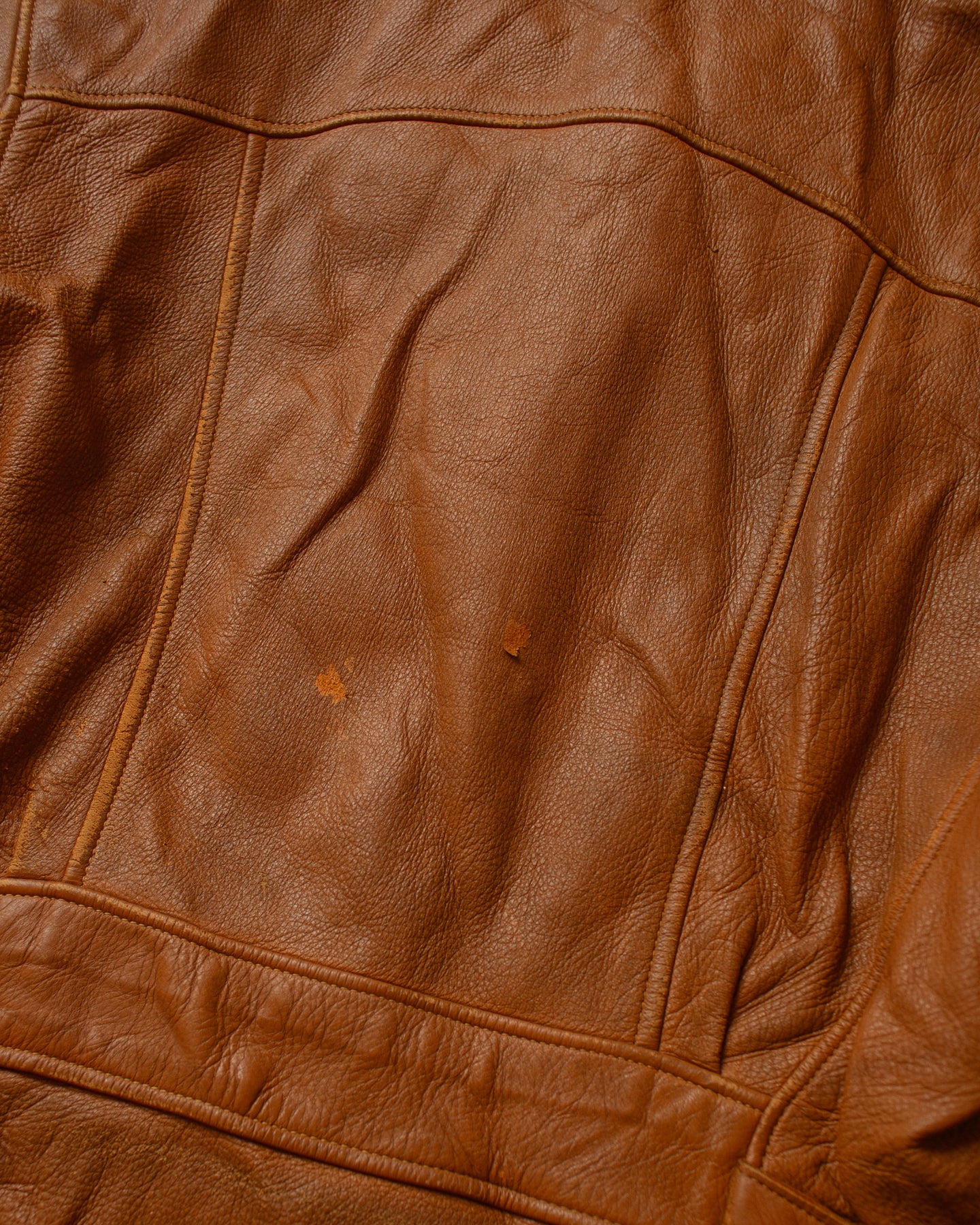 1950s Leather Biker Jacket beige - S/M
