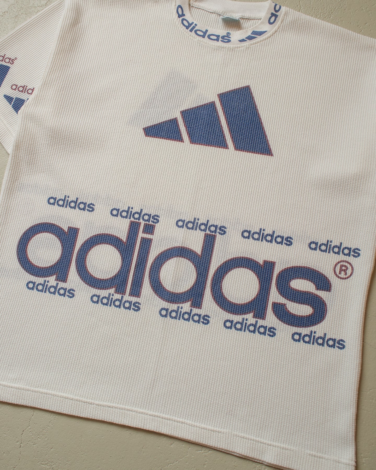 1990s Bootleg Adidas Waffle T-shirt - XL