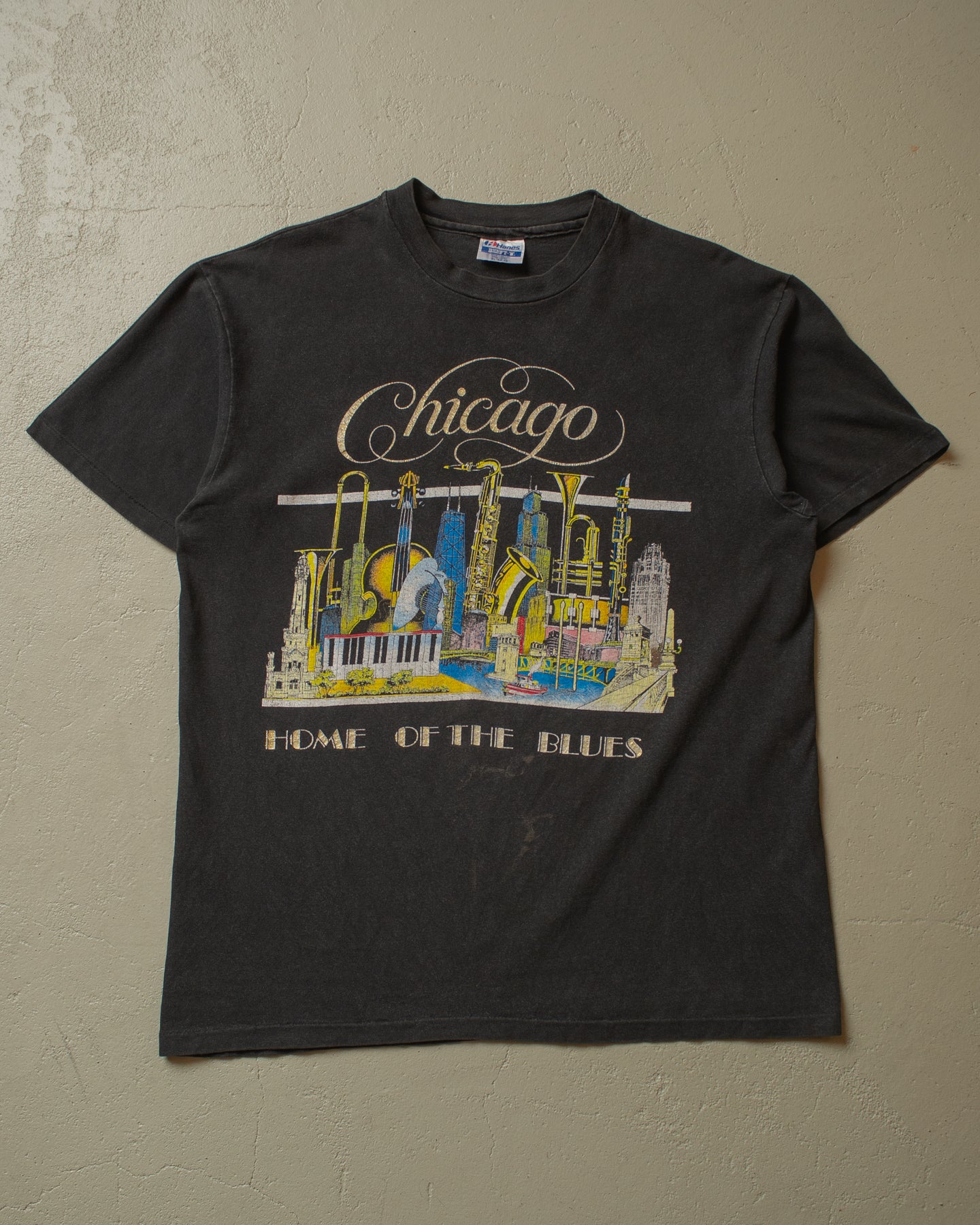 late 1980s/90s Chicago "Home of the Blues" T-shirt black - L/XL