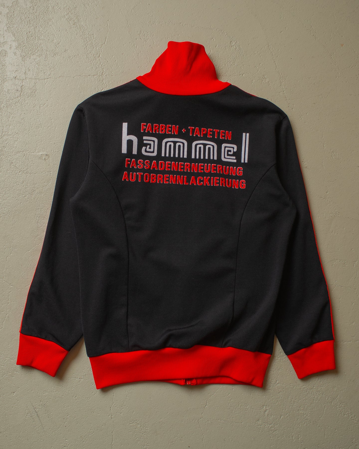 1970s Adidas Two Tone Track Jacket black/red - M/L