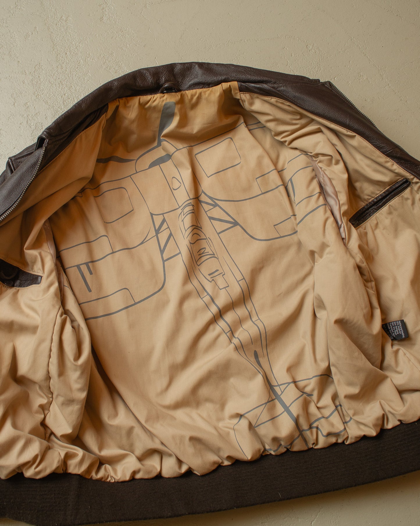 1990s Leather Flight Jacket brown - XXL