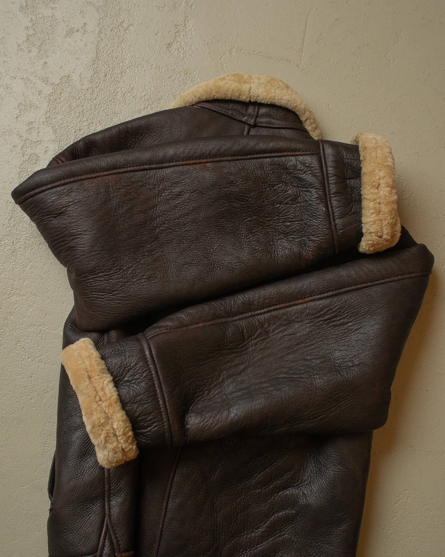 2000s Leather Sherpa Jacket brown - M/L