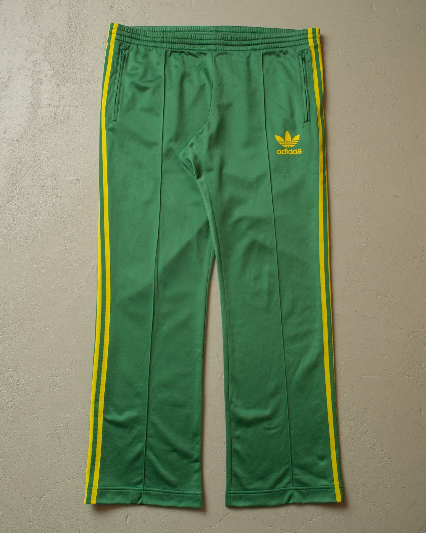 2000s Adidas Two Tone Trackpants green/yellow - L/XL