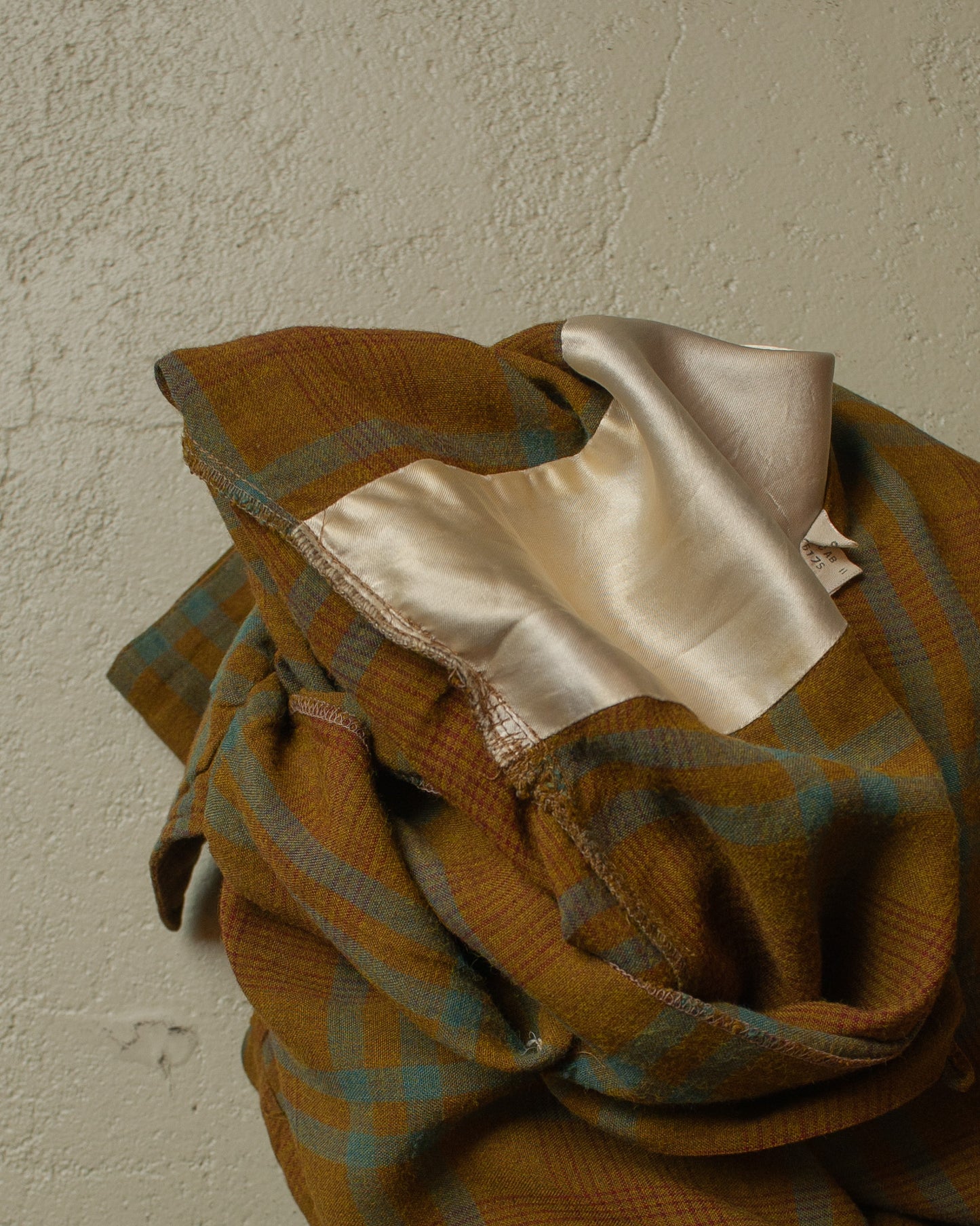 1950s Chevella by Arrow checkered Loop Collar Shirt brown - L/XL