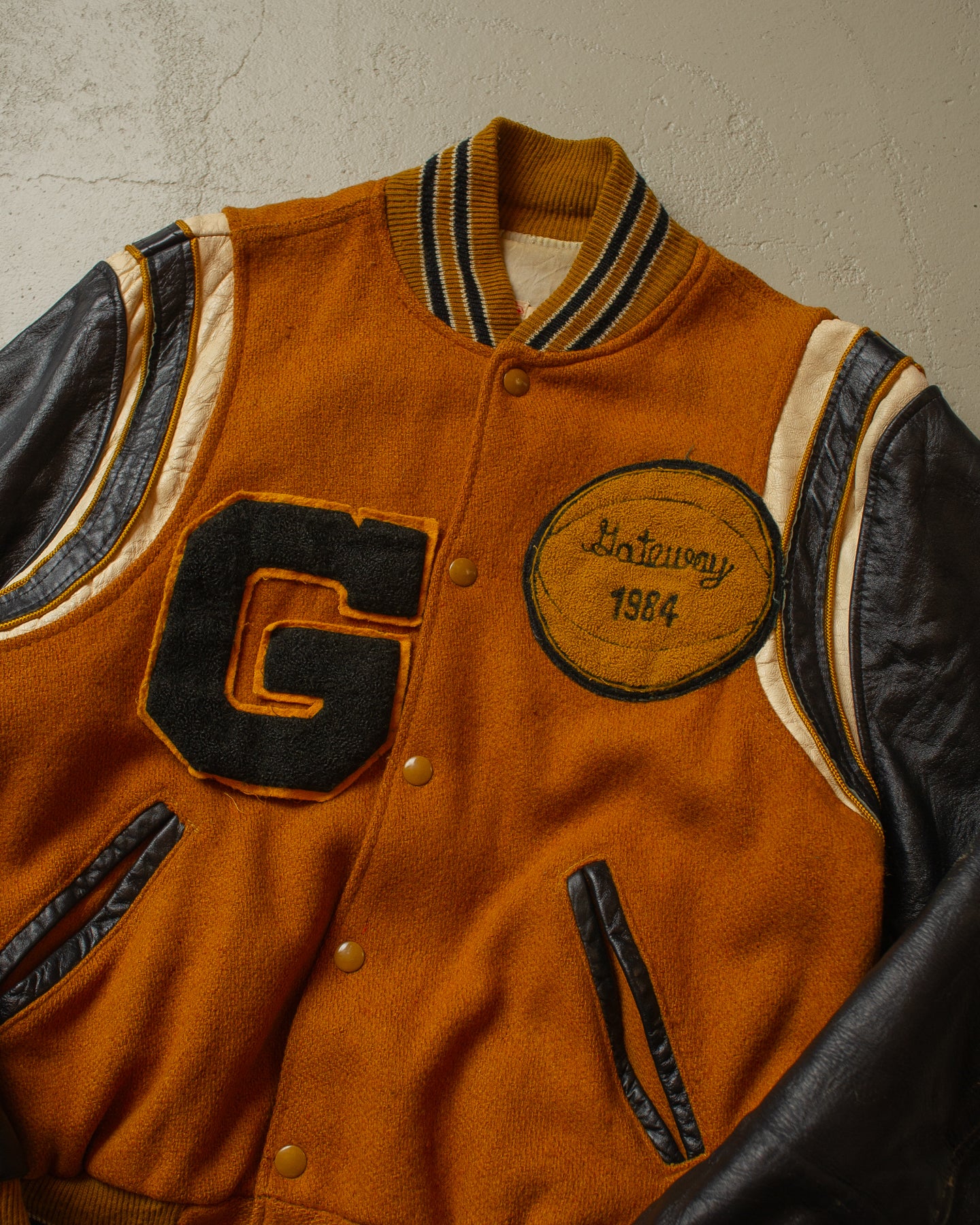 1984 Natale Two Tone Varsity Jacket mustard/black - M