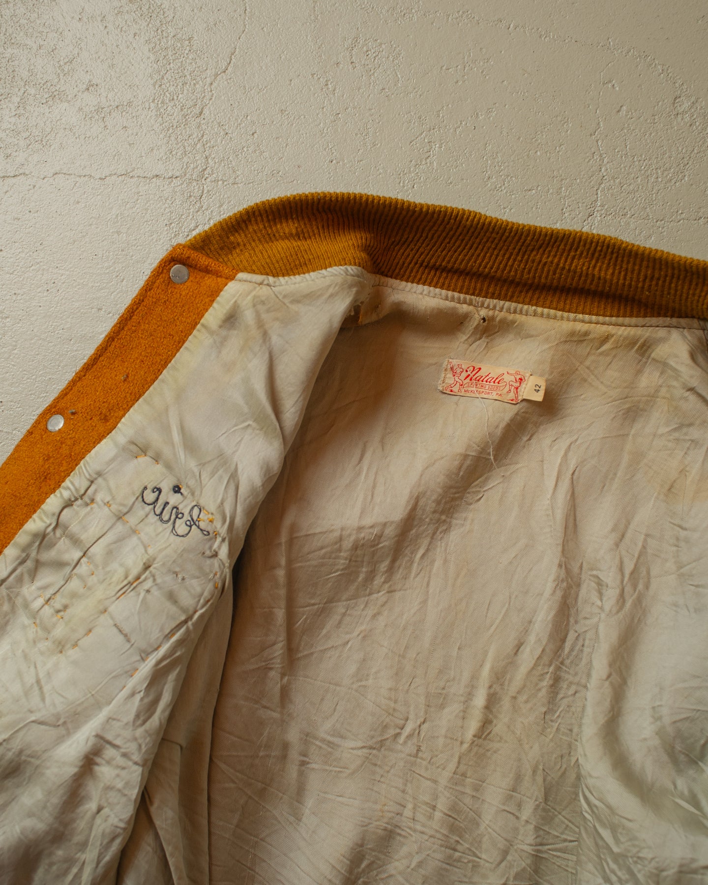 1984 Natale Two Tone Varsity Jacket mustard/black - M