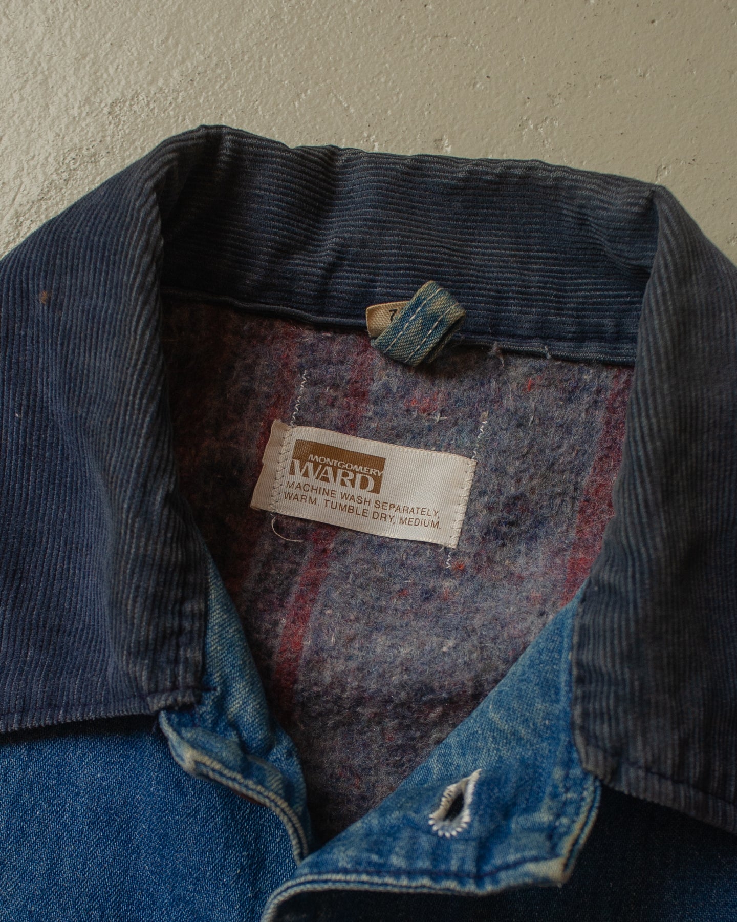 1970s Montgomery Ward lined Chore Coat blue - M/L