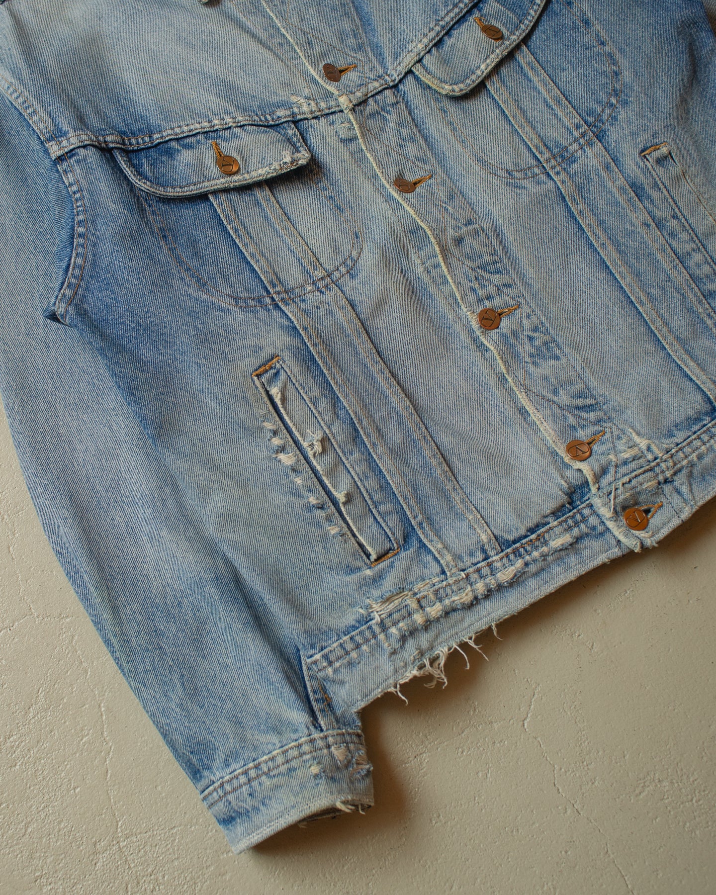 1990s distressed Valentino Denim Jacket blue - XL