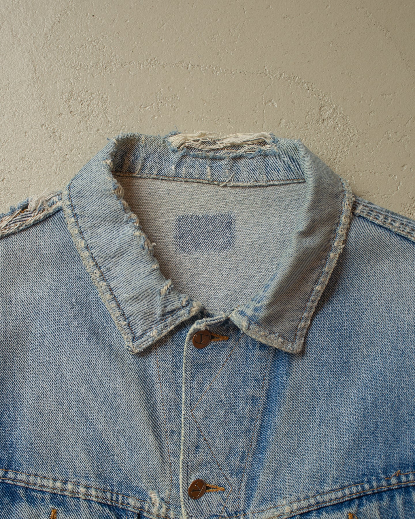 1990s distressed Valentino Denim Jacket blue - XL