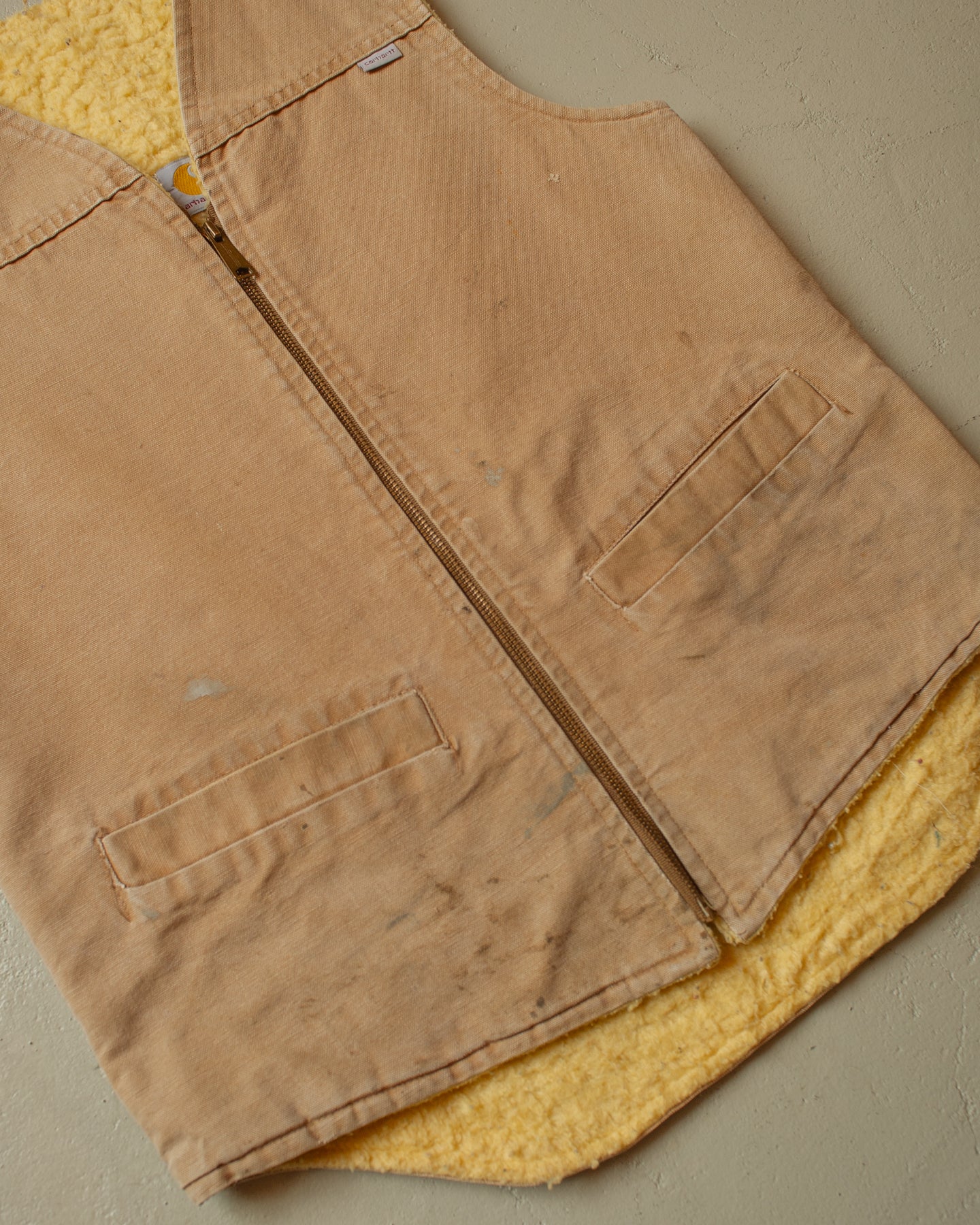 1988 Carhartt sherpa lined Vest beige - M/L
