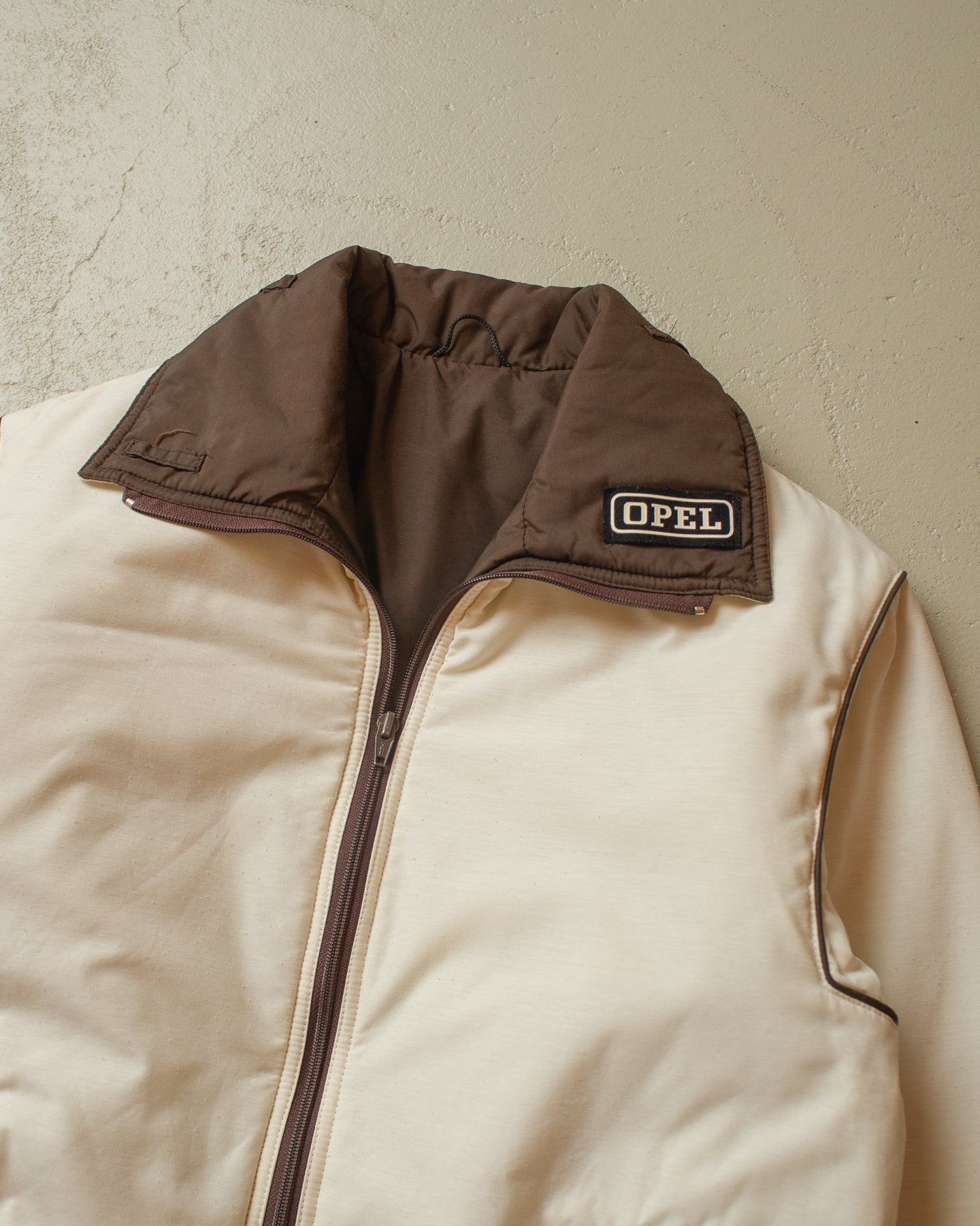 1980s Two Tone Opel Bomber Jacket white/brown - M