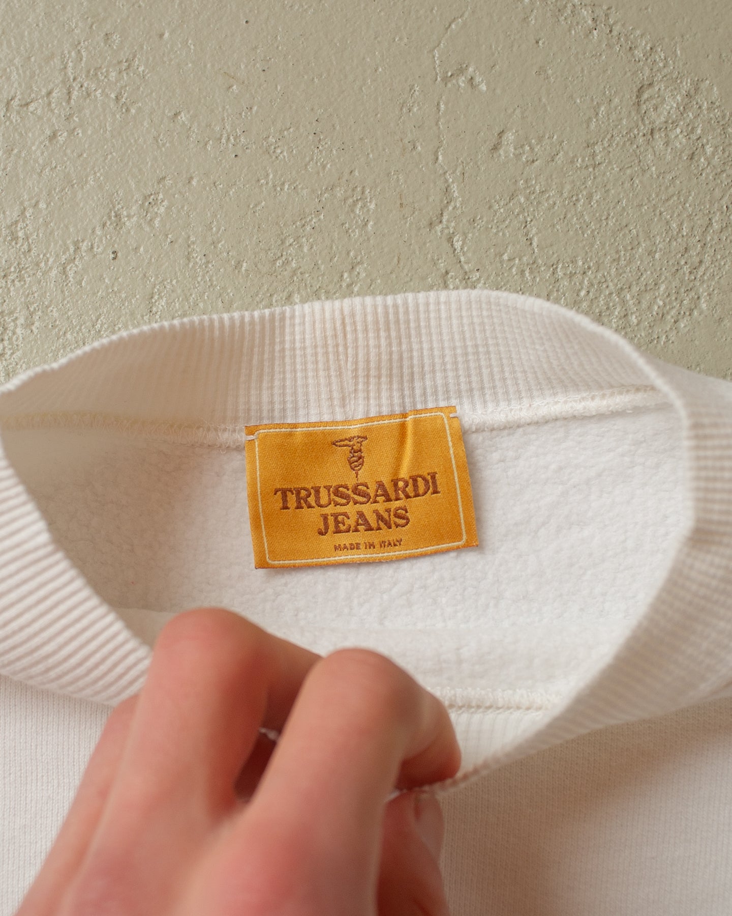 90s Trussardi Jeans Sweatshirt white - S/M
