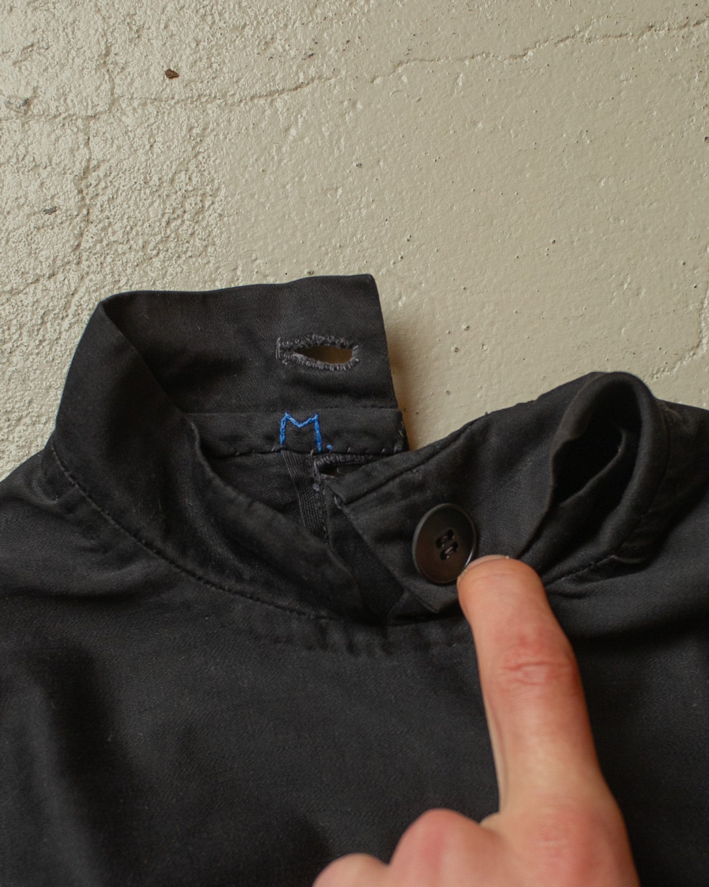 1920s/30s Womens French Homemade Work Dress black - S/M