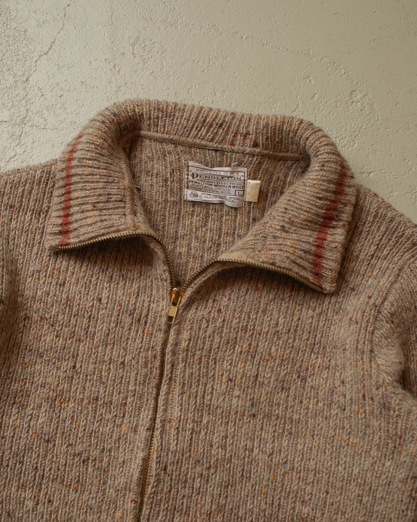 1980s Womens Pendleton Wool Knit Jacket brown - L