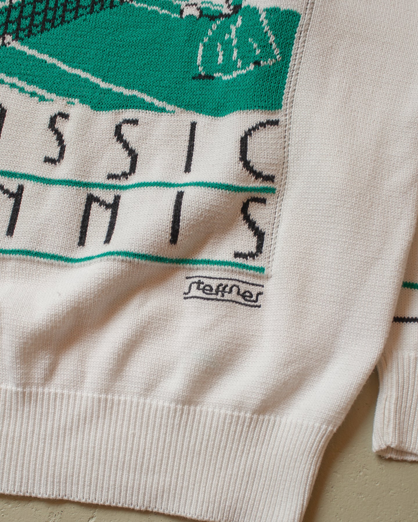 1980s Womens Steffner Tennis Knit Sweater white - M/L